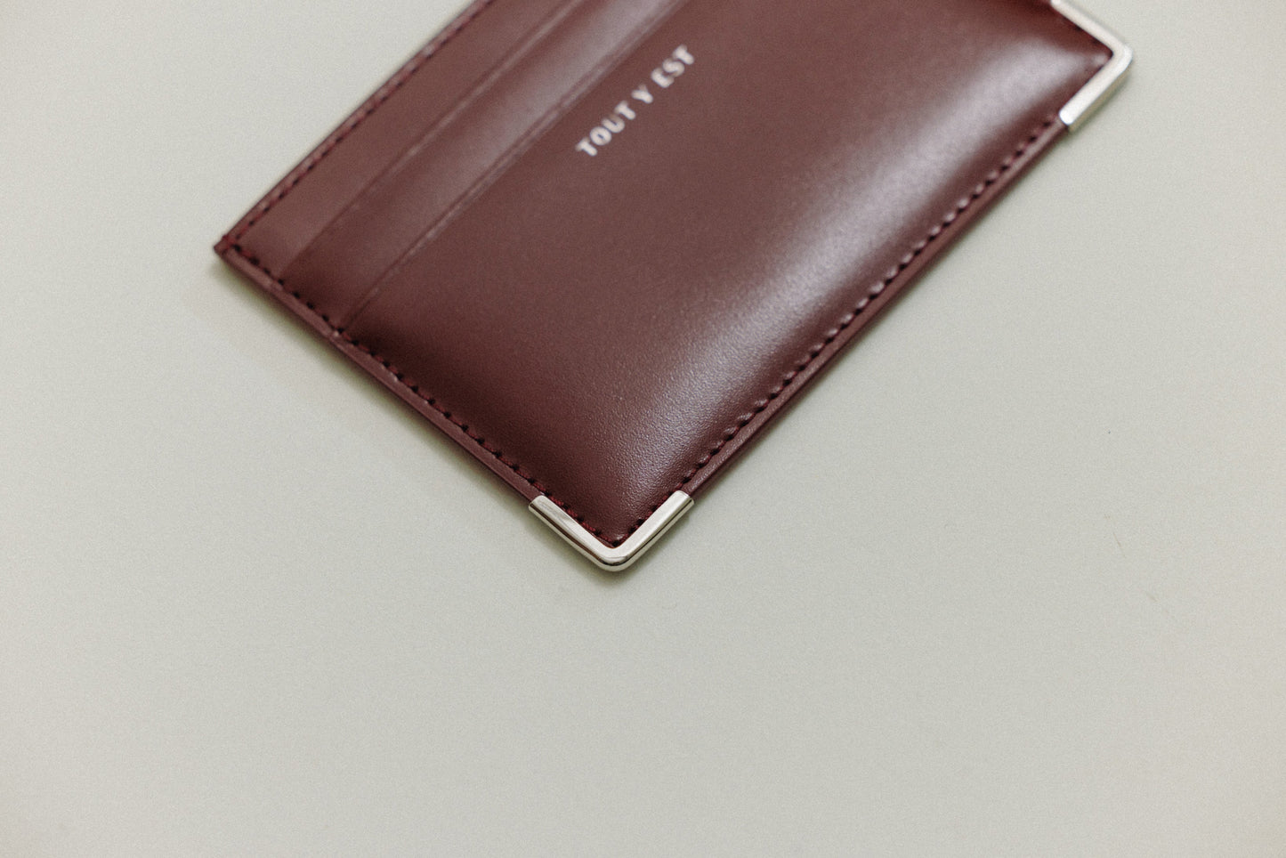 PORTE CARTES ANGLES BURGUNDY