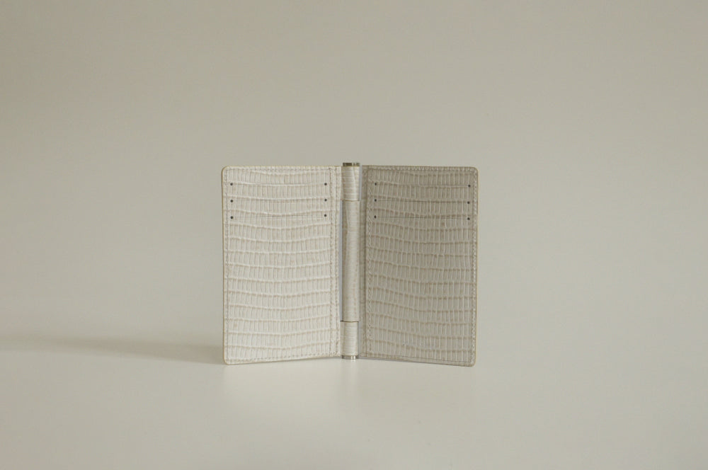 PORTE CARTES PAUMELLE LIZARD WHITE