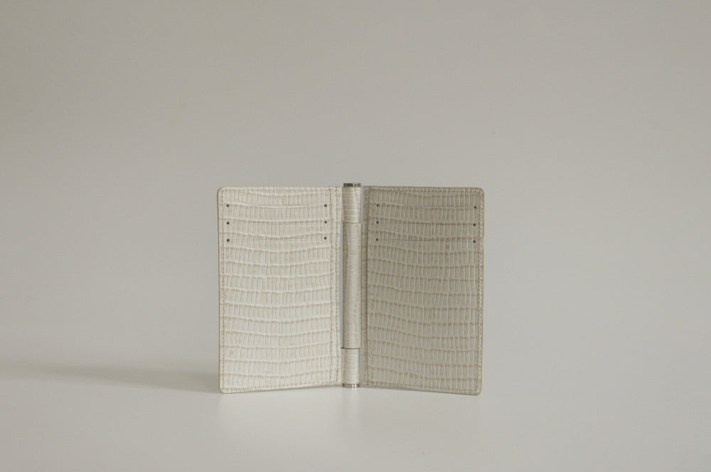 PORTE CARTES PAUMELLE LIZARD WHITE