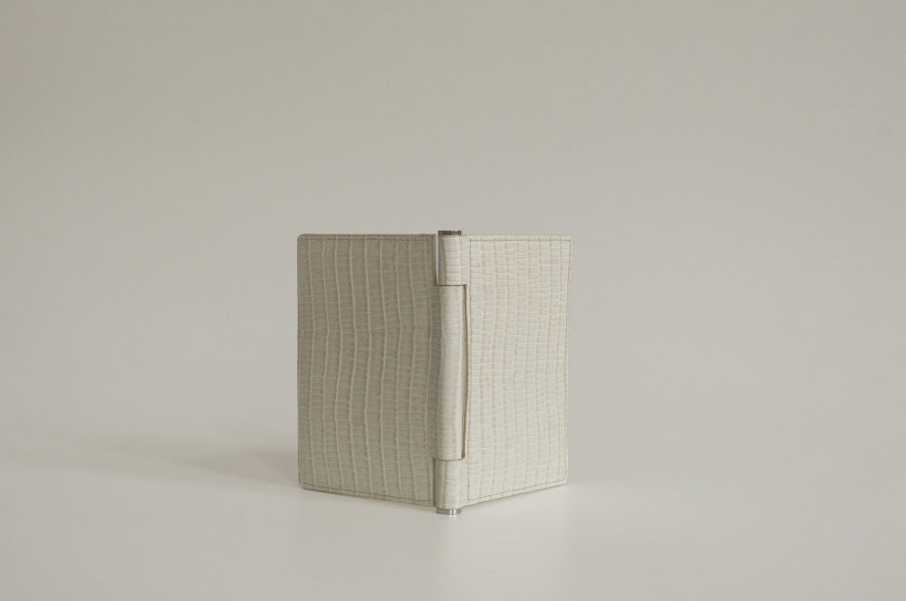 PORTE CARTES PAUMELLE LIZARD WHITE
