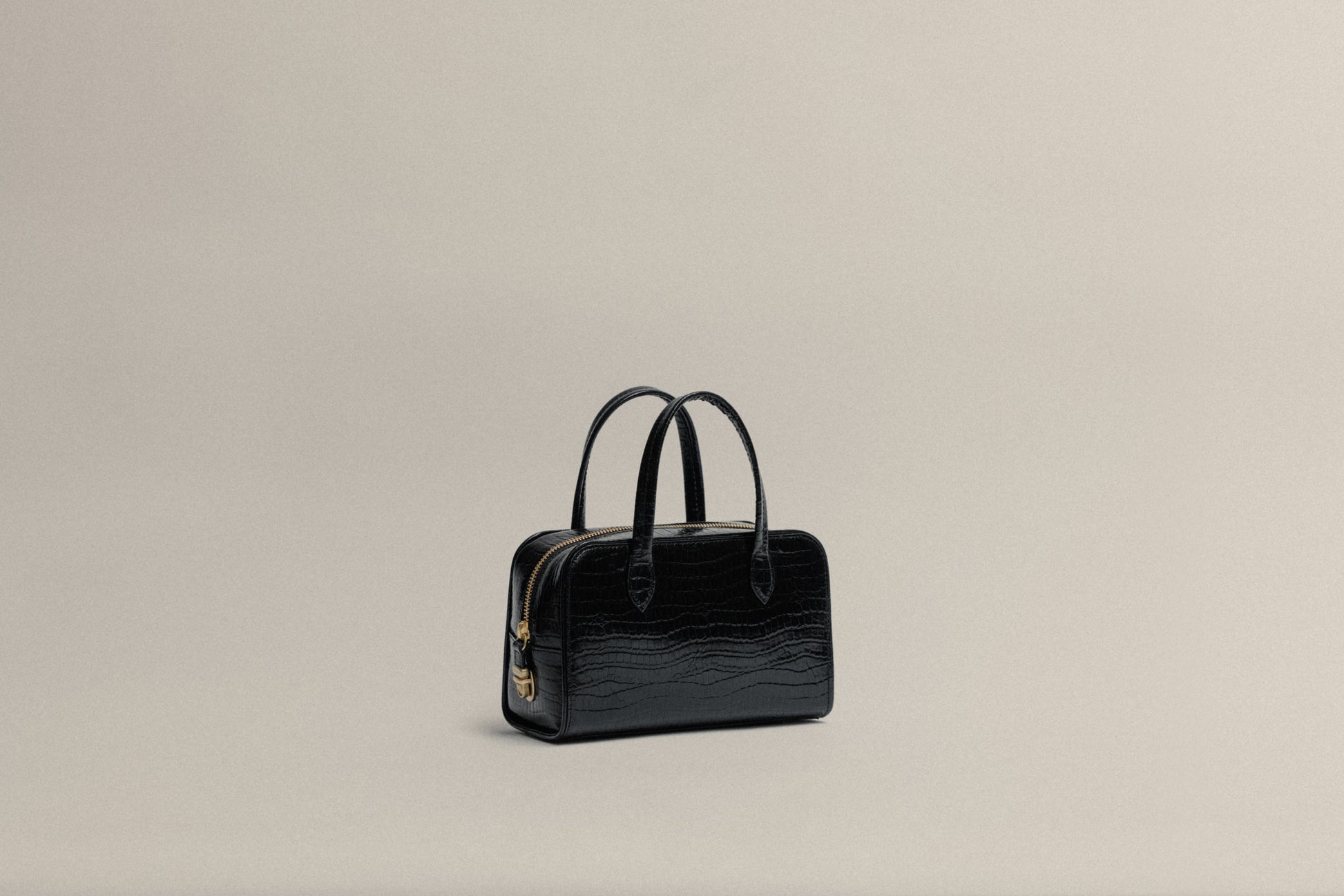 SAC LOQUET MINI CROCO BLACK