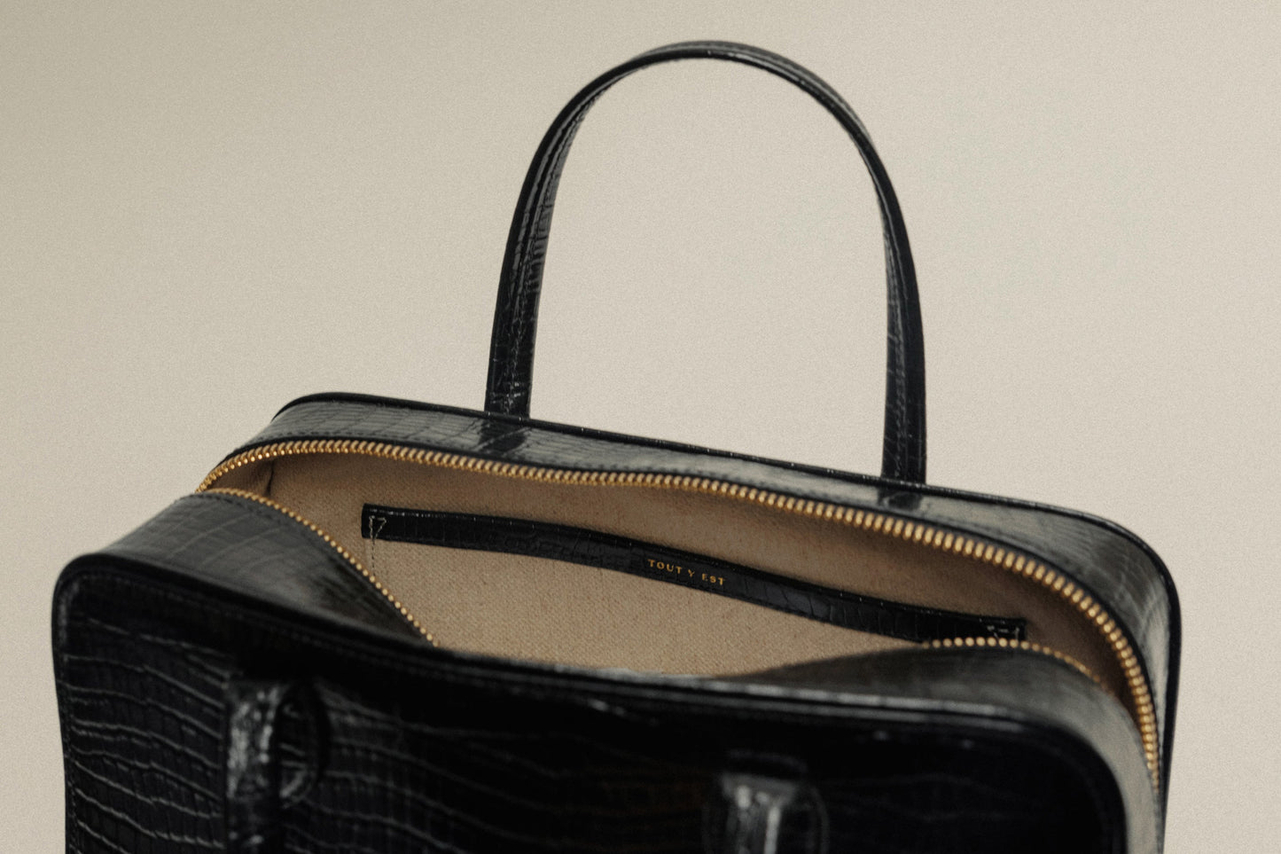 SAC LOQUET SMALL CROCO BLACK
