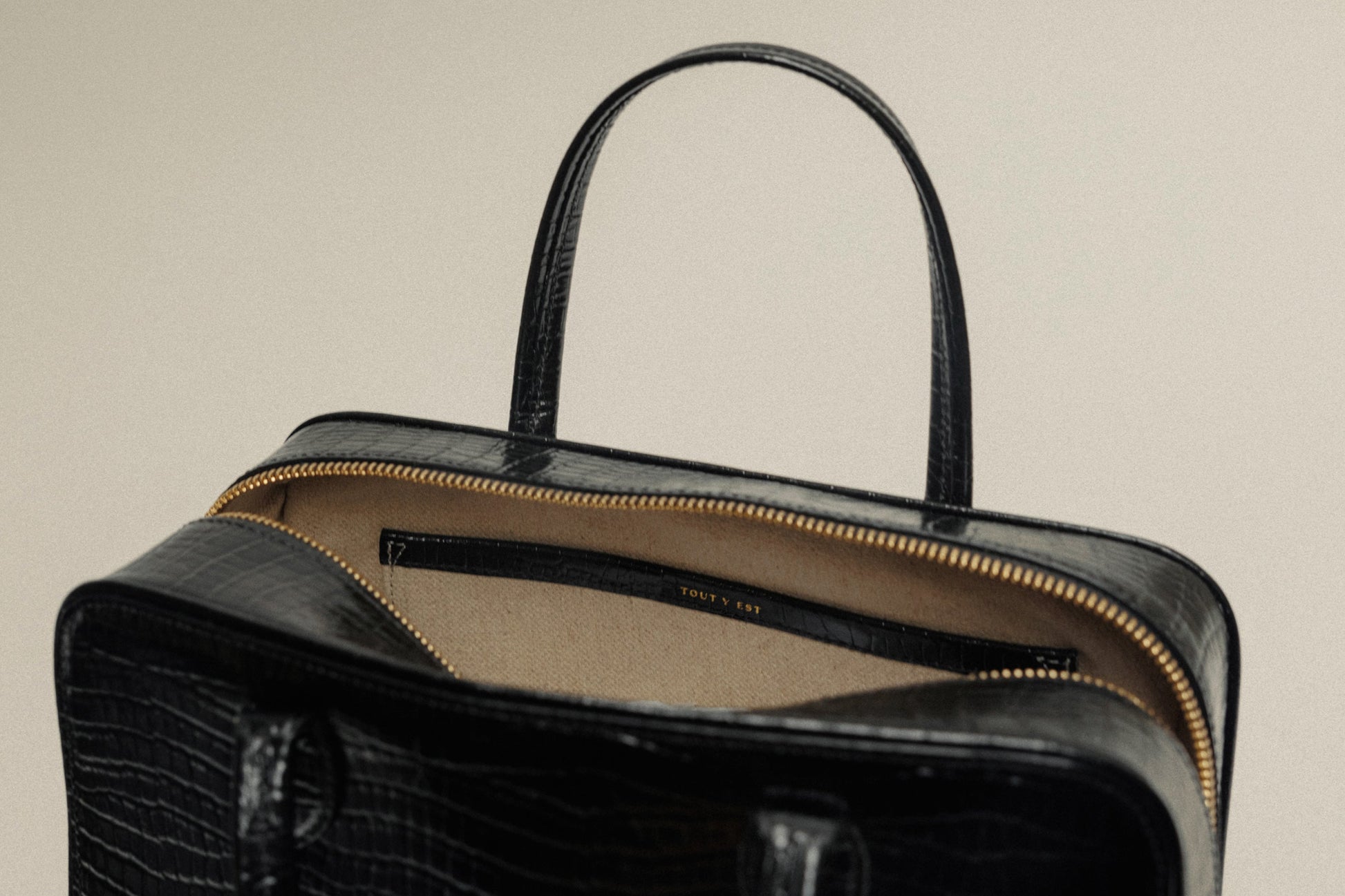 SAC LOQUET SMALL CROCO BLACK