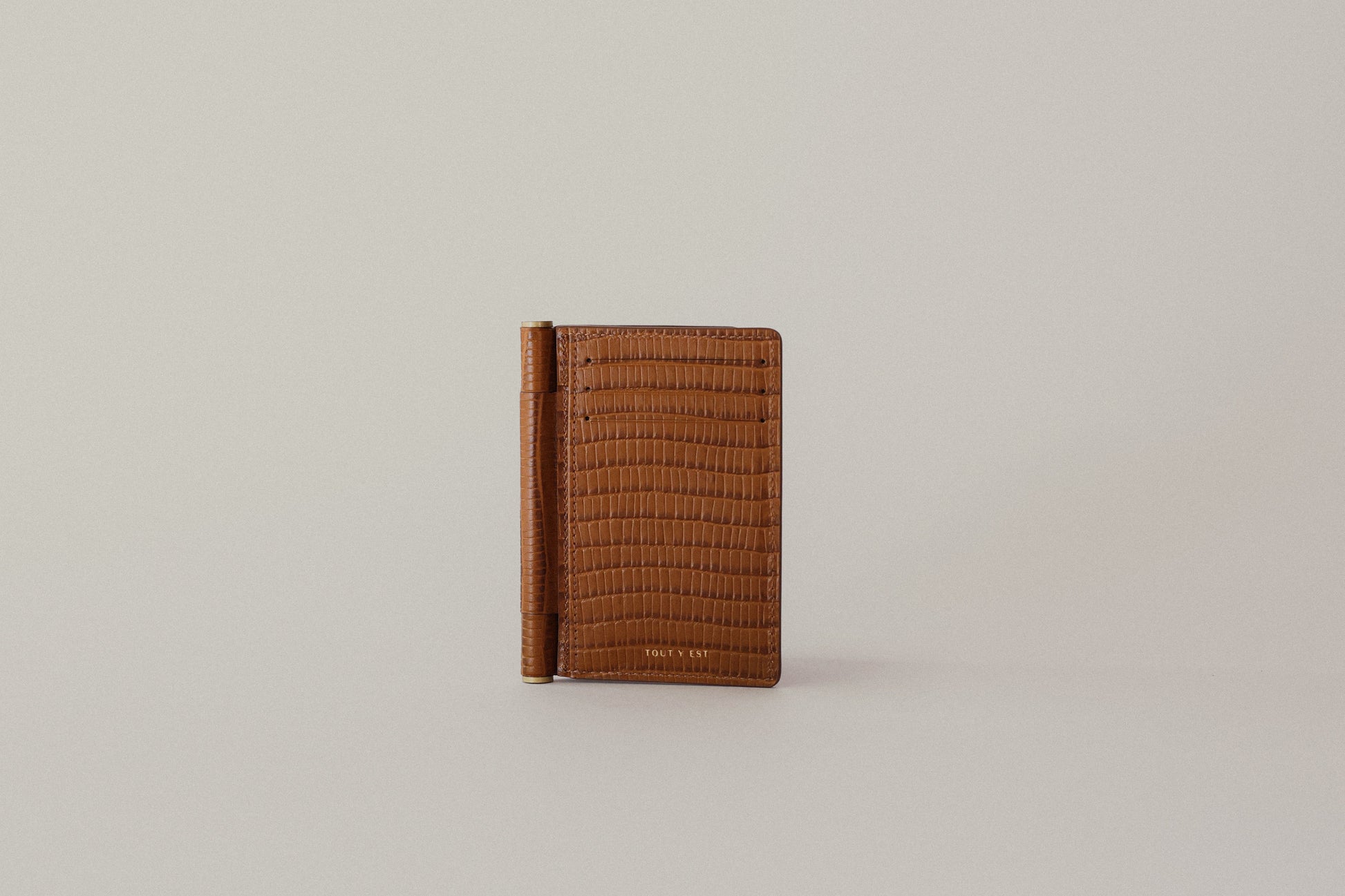 PORTE CARTES PAUMELLE LIZARD BROWN