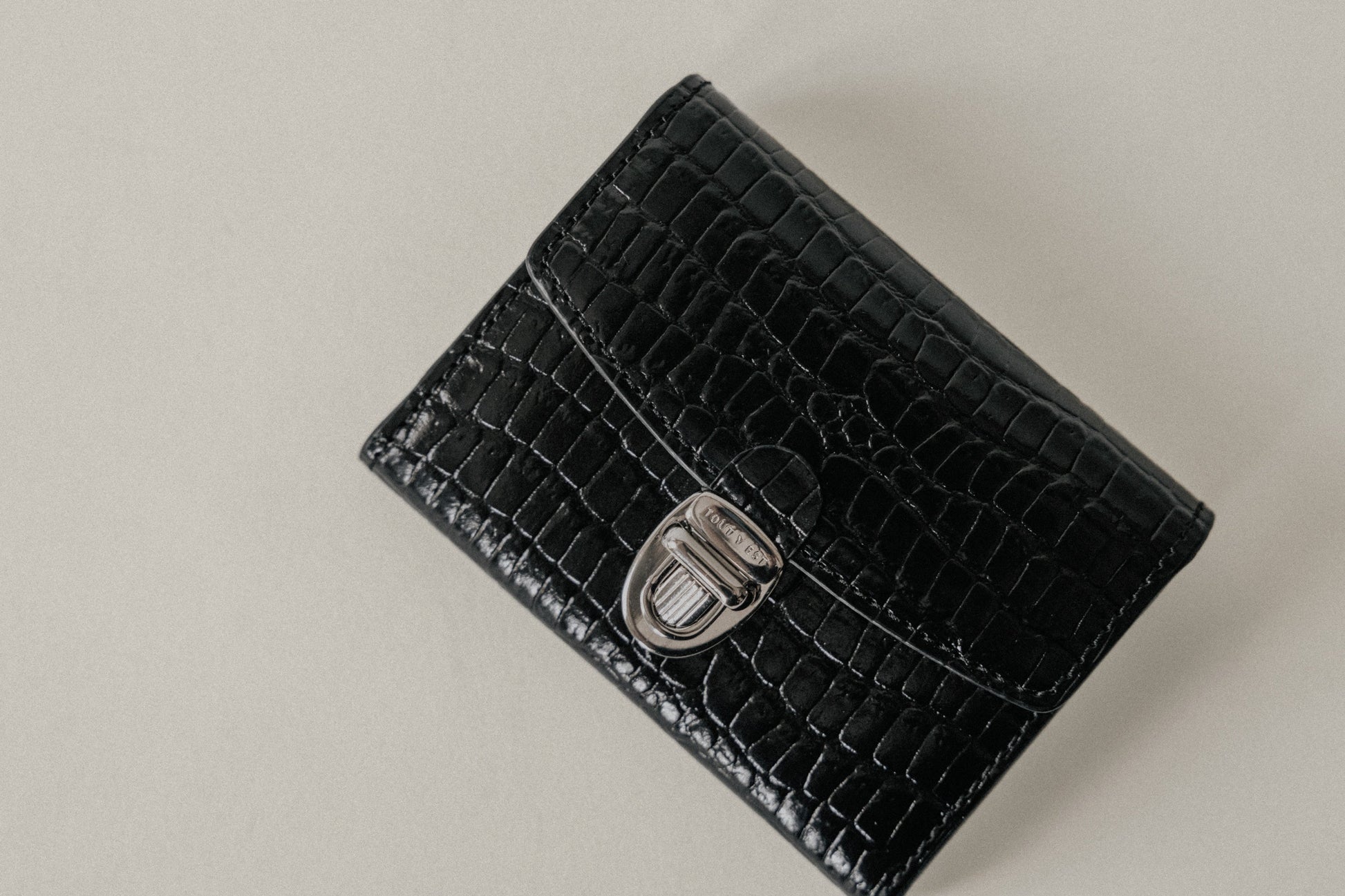 PORTE CARTES LOQUET CROCO BLACK