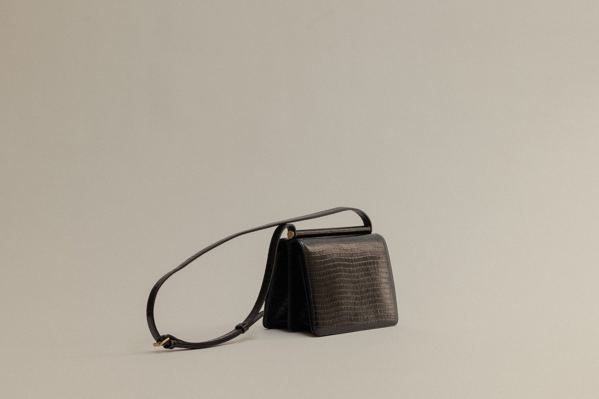 SAC PAUMELLE MINI LIZARD BLACK
