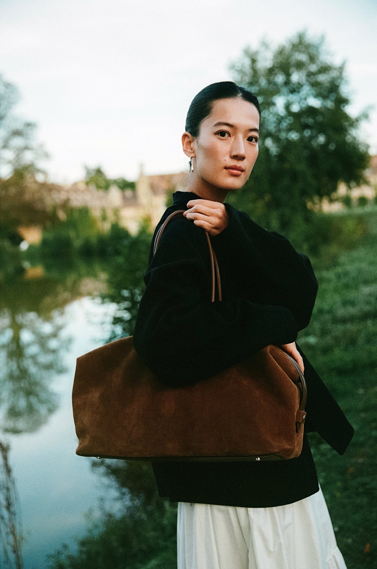 SAC PATTE SUEDE CAMEL