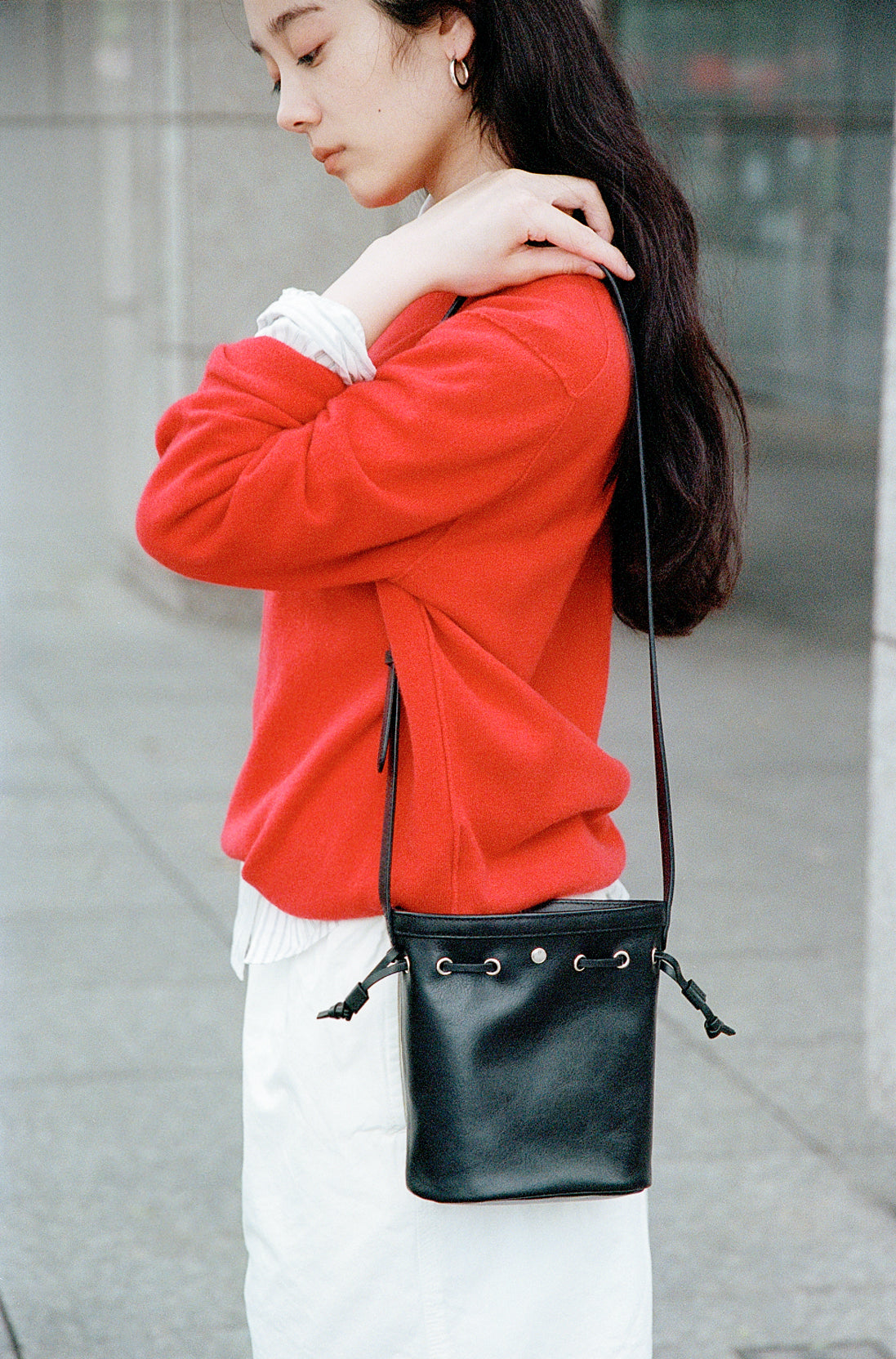 SAC COQUILLE BUCKET MINI SOFT BLACK