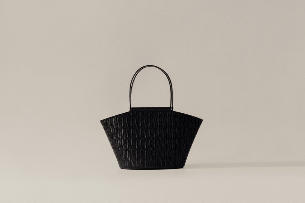 SAC ÉTIRÉ SMALL WEAVE BLACK