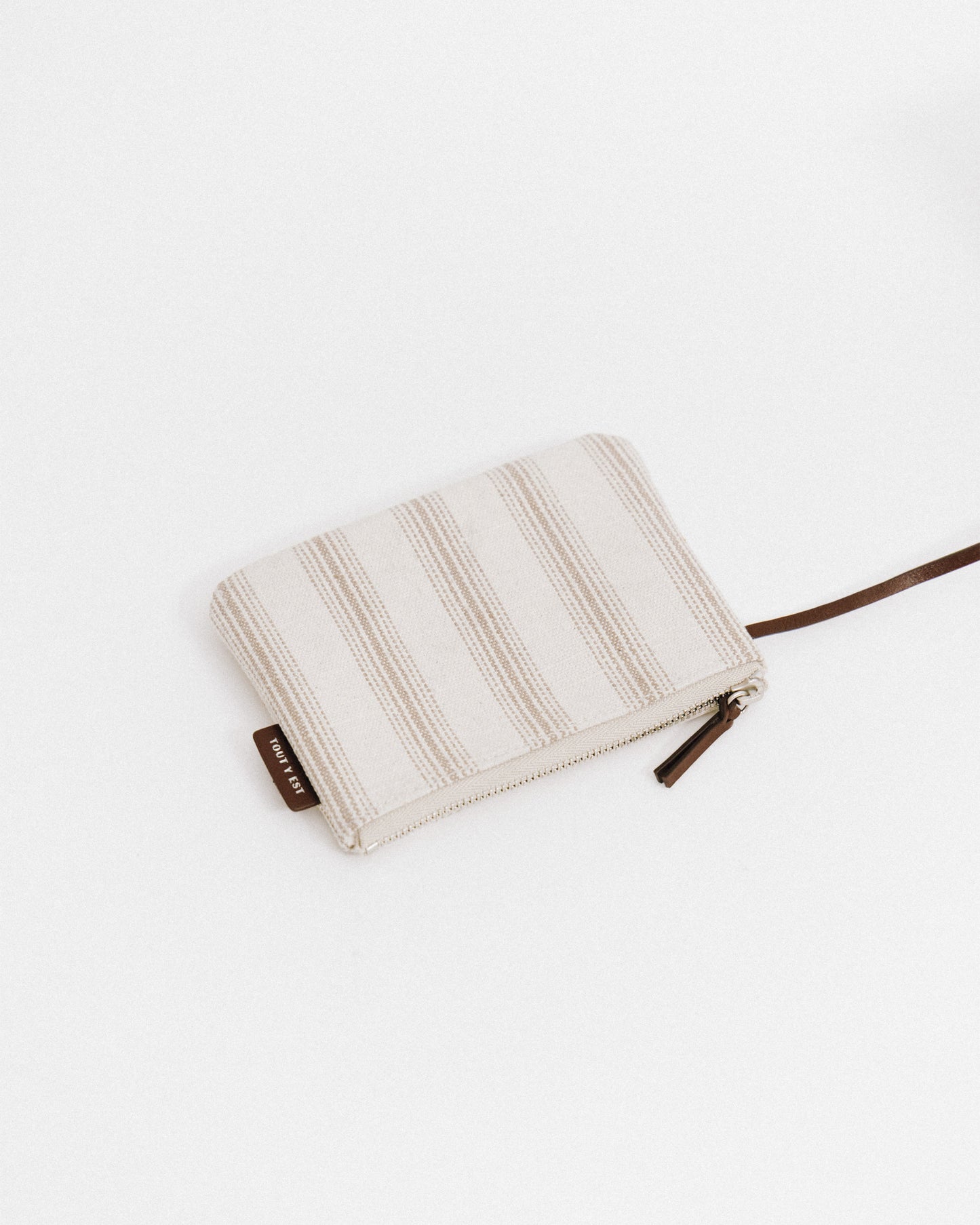 SAC COQUILLE SMALL BEIGE STRIPE