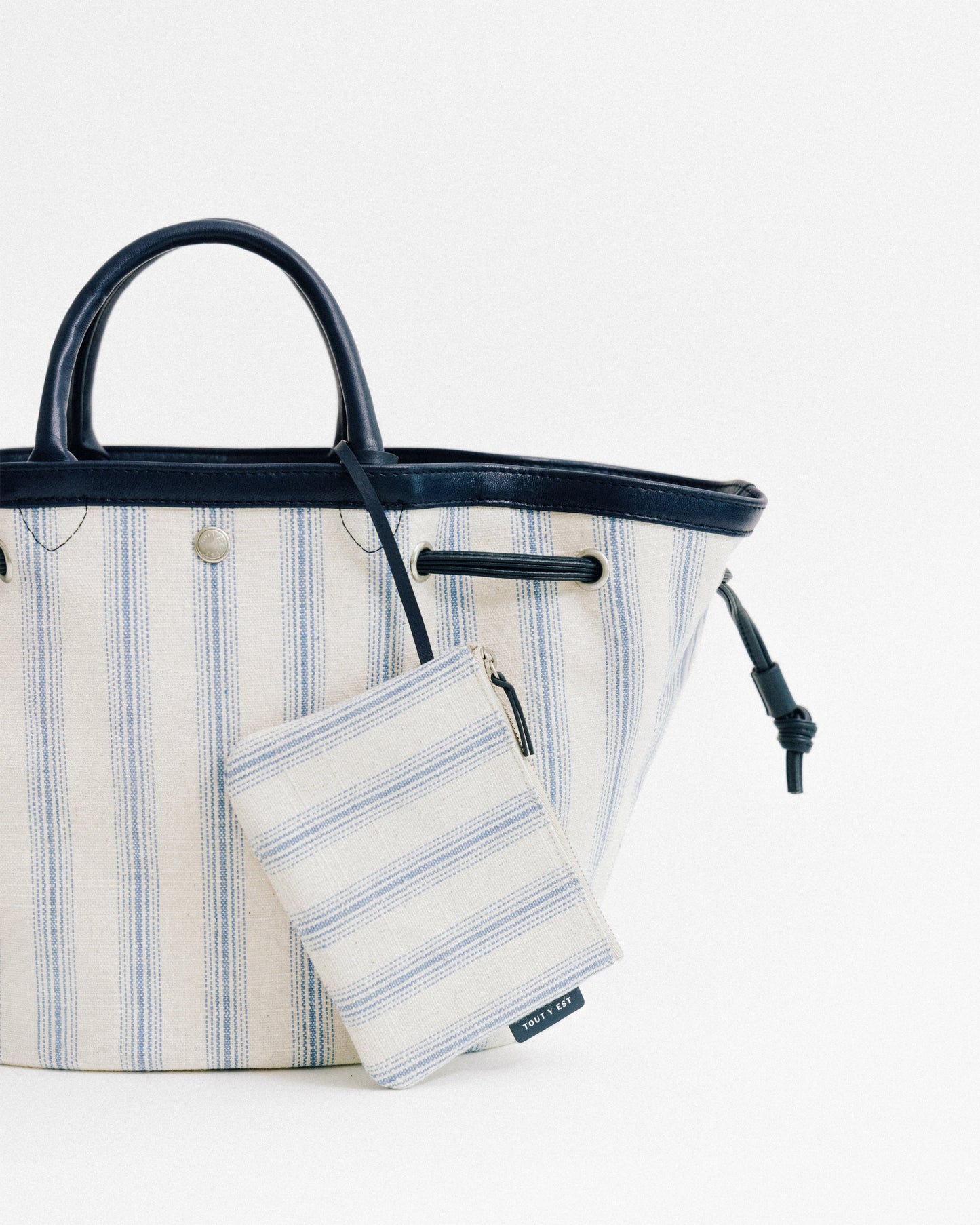 SAC COQUILLE SMALL BLUE STRIPE