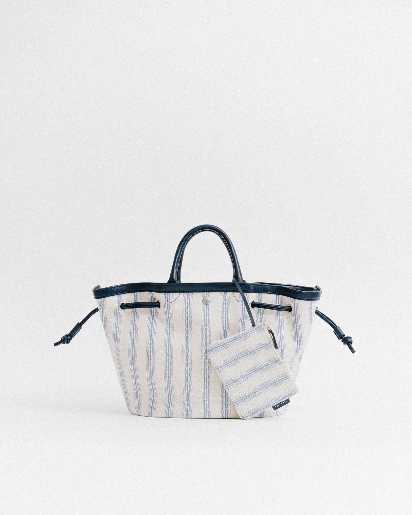 SAC COQUILLE SMALL BLUE STRIPE