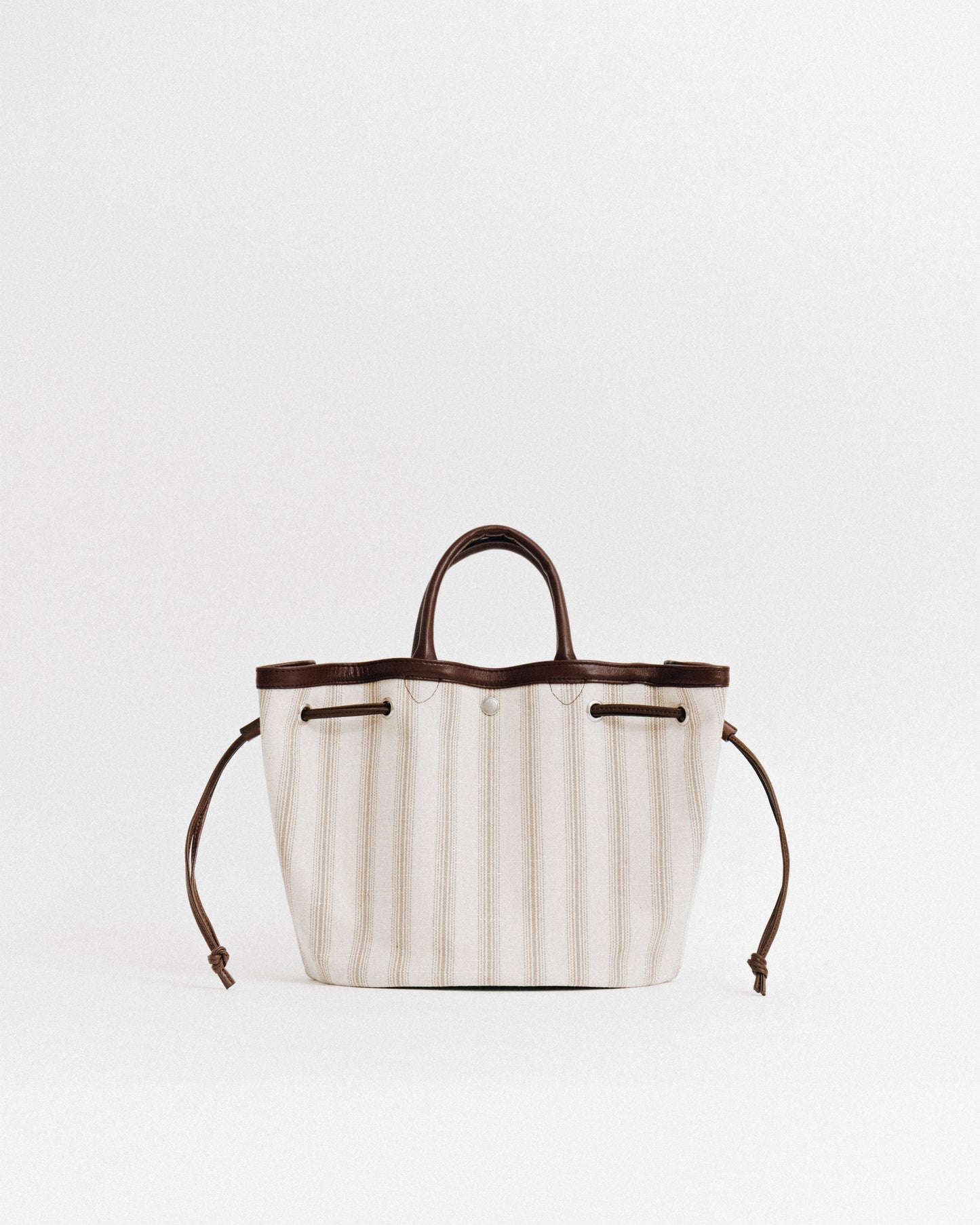 SAC COQUILLE SMALL BEIGE STRIPE