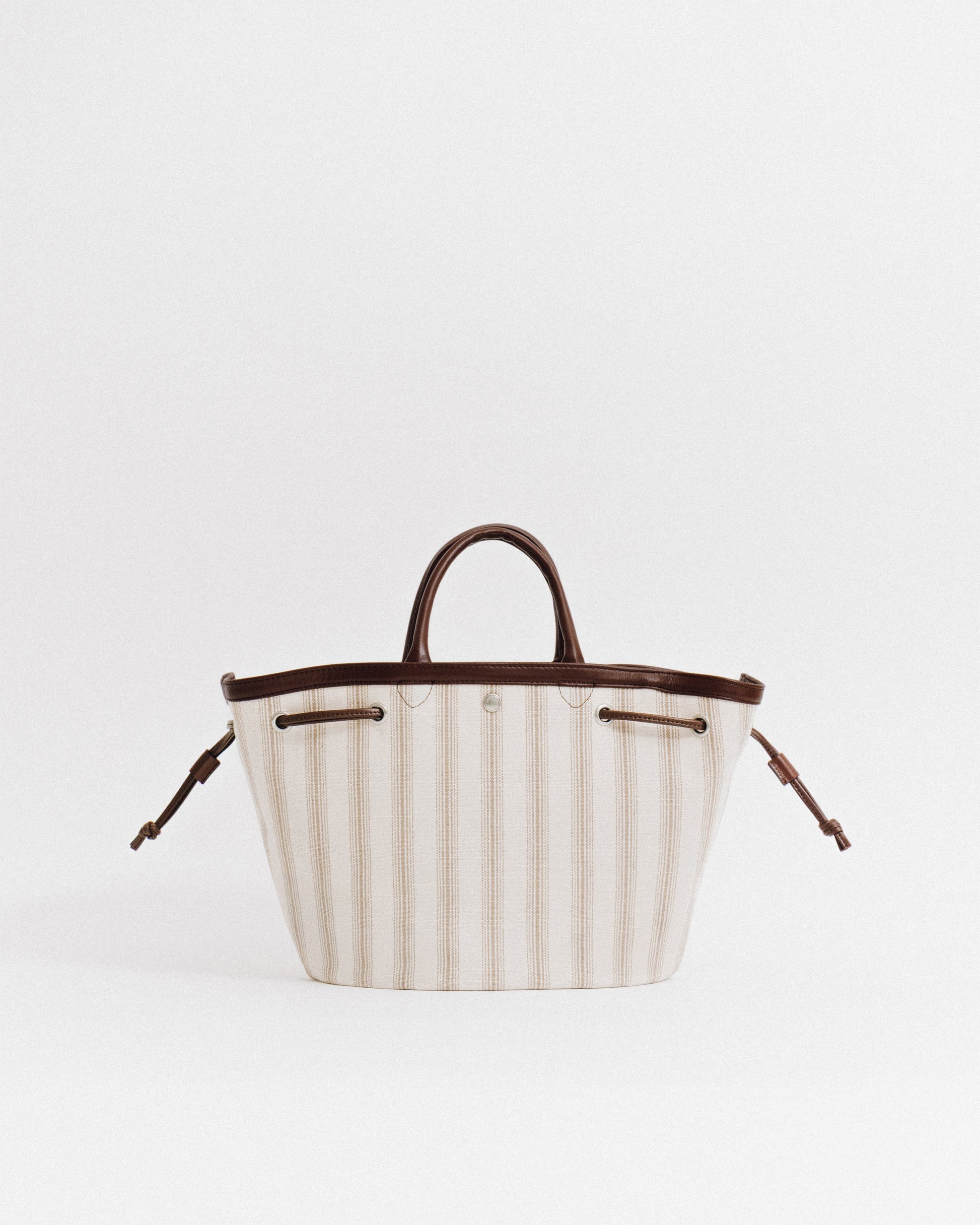 SAC COQUILLE SMALL BEIGE STRIPE