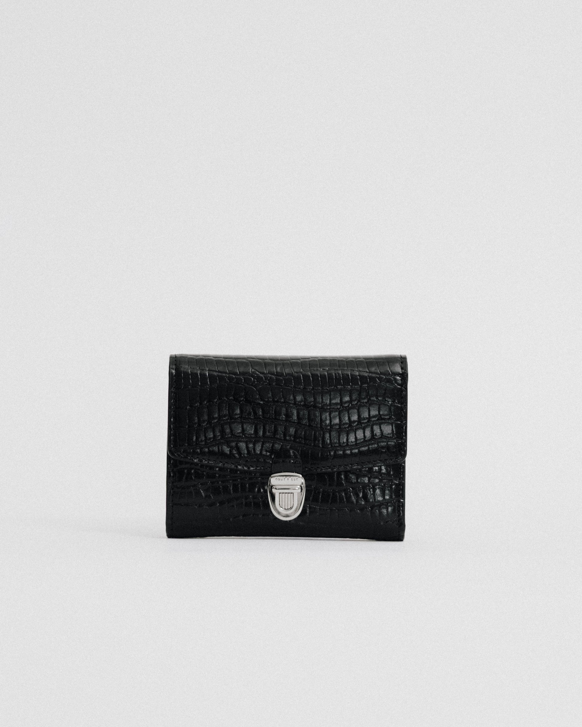 PORTEFEUILLE LOQUET CROCO BLACK