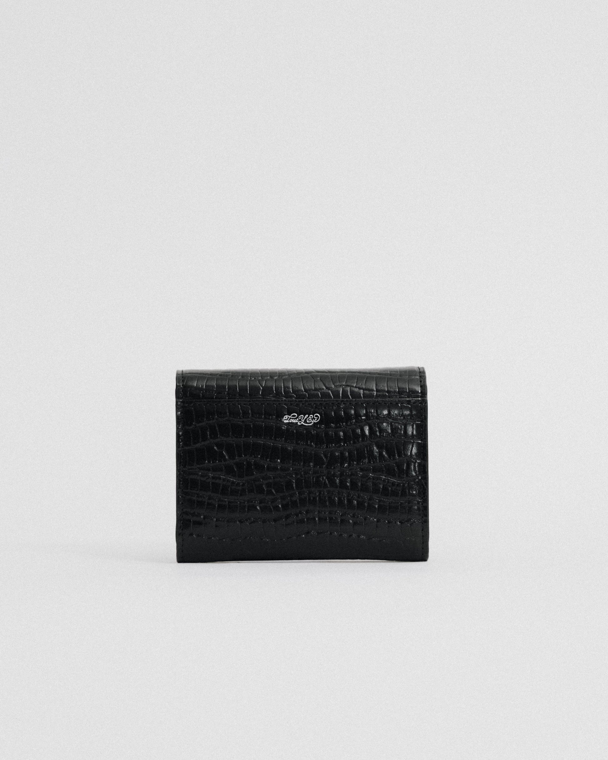 PORTEFEUILLE LOQUET CROCO BLACK