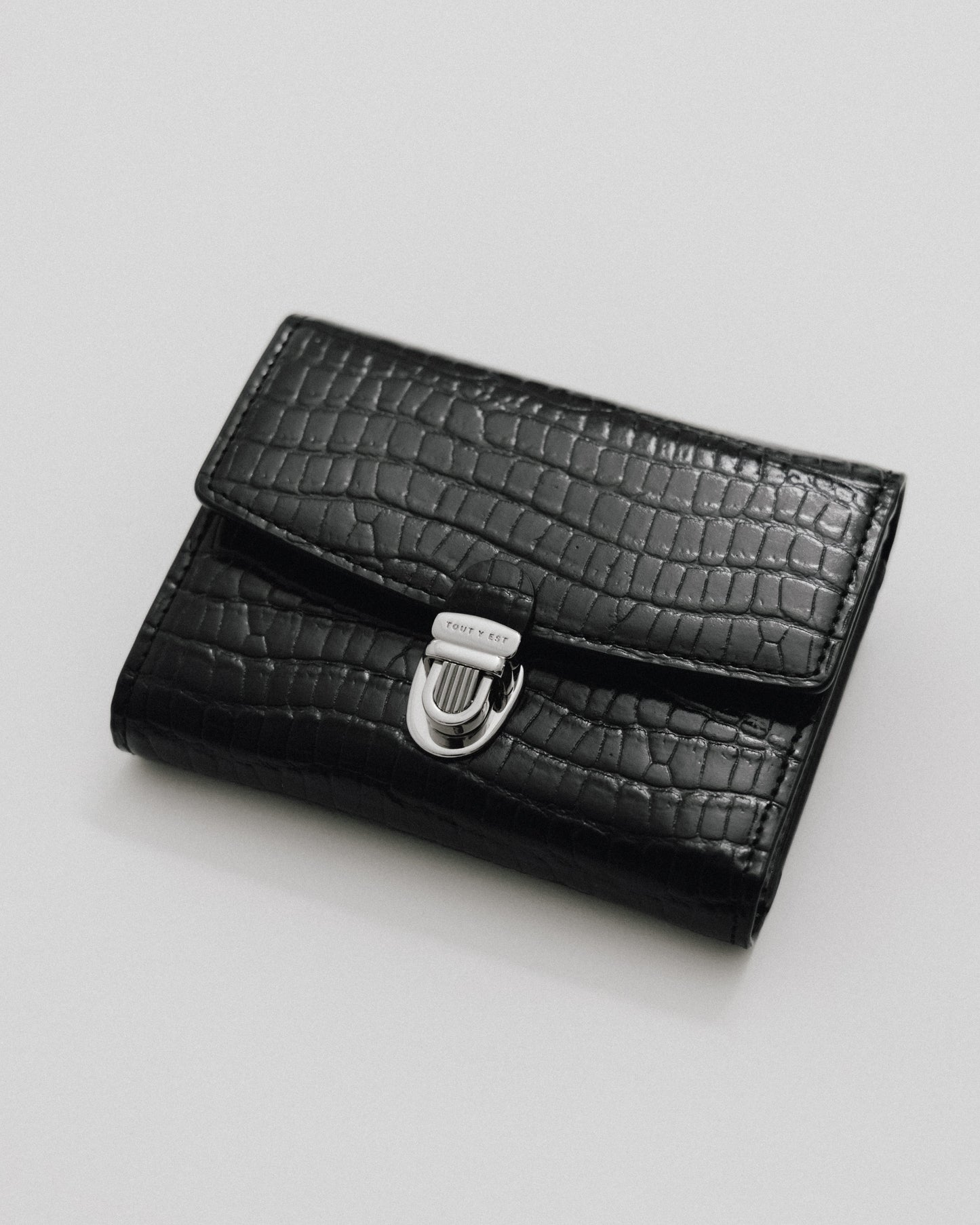 PORTEFEUILLE LOQUET CROCO BLACK