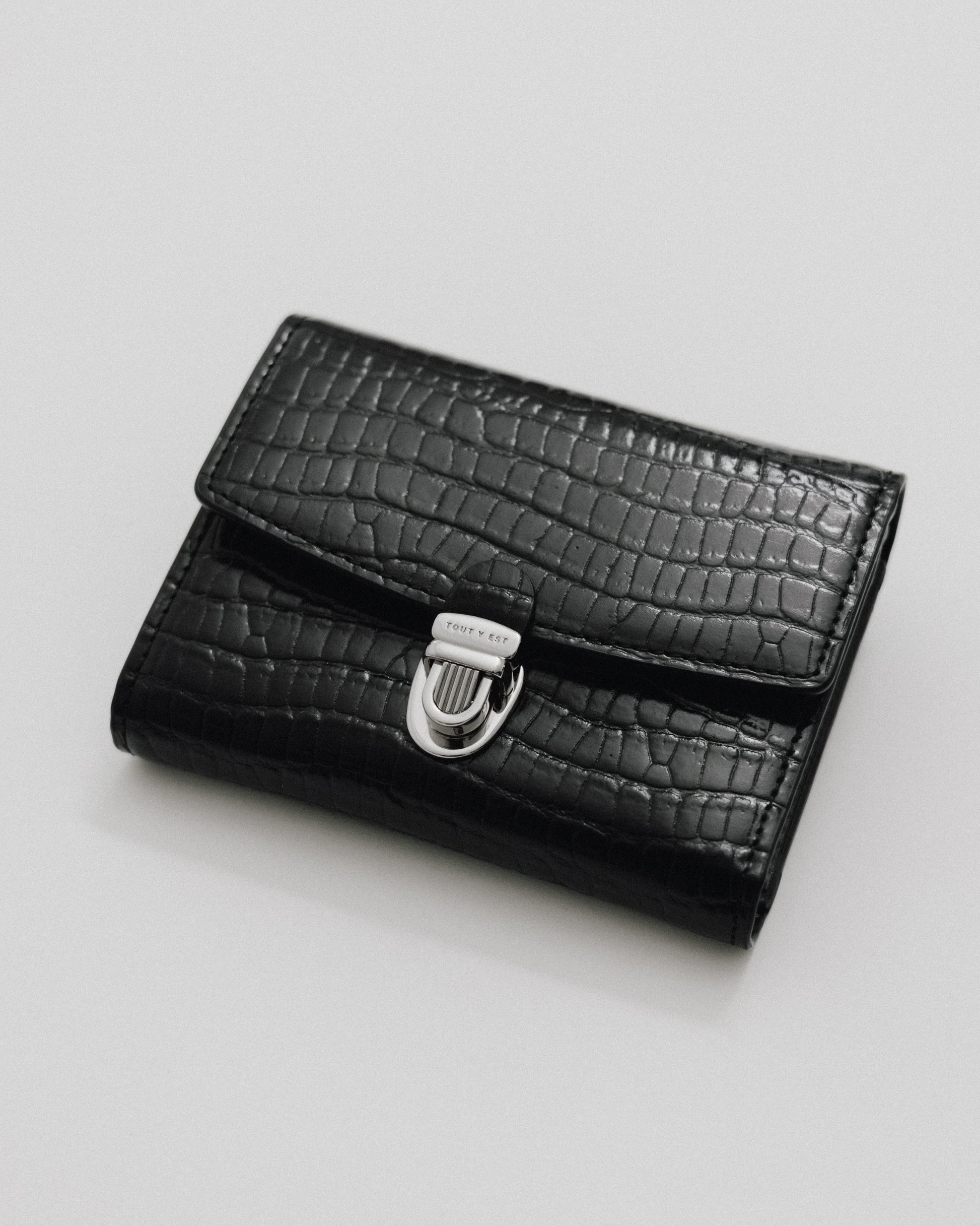 PORTEFEUILLE LOQUET CROCO BLACK