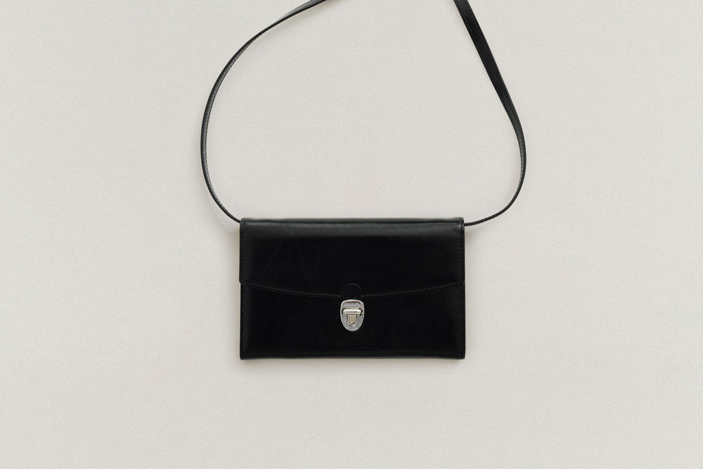 PORTE CARTES LOQUET ÉPAULE BLACK