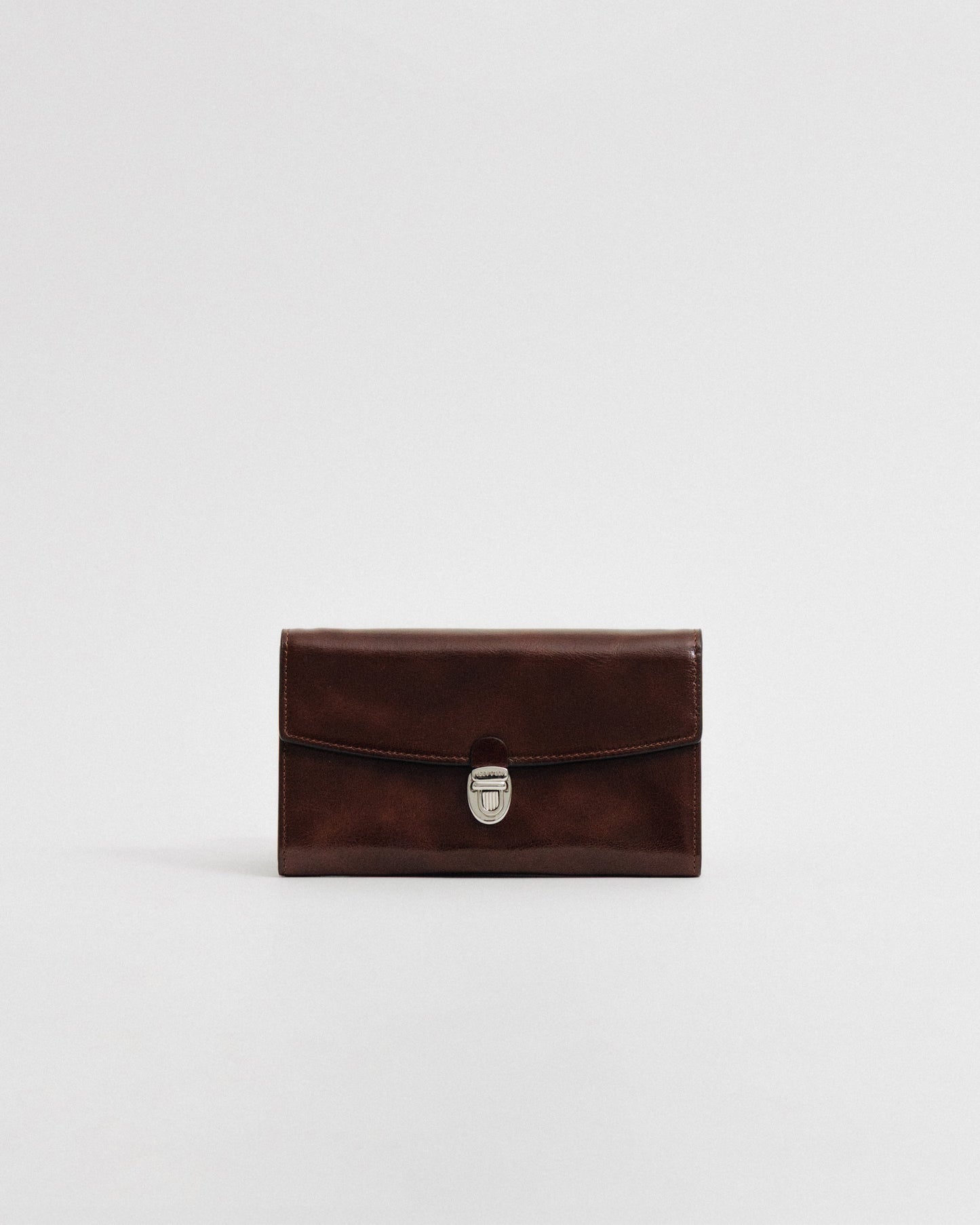 PORTE CARTES LOQUET ÉPAULE BROWN