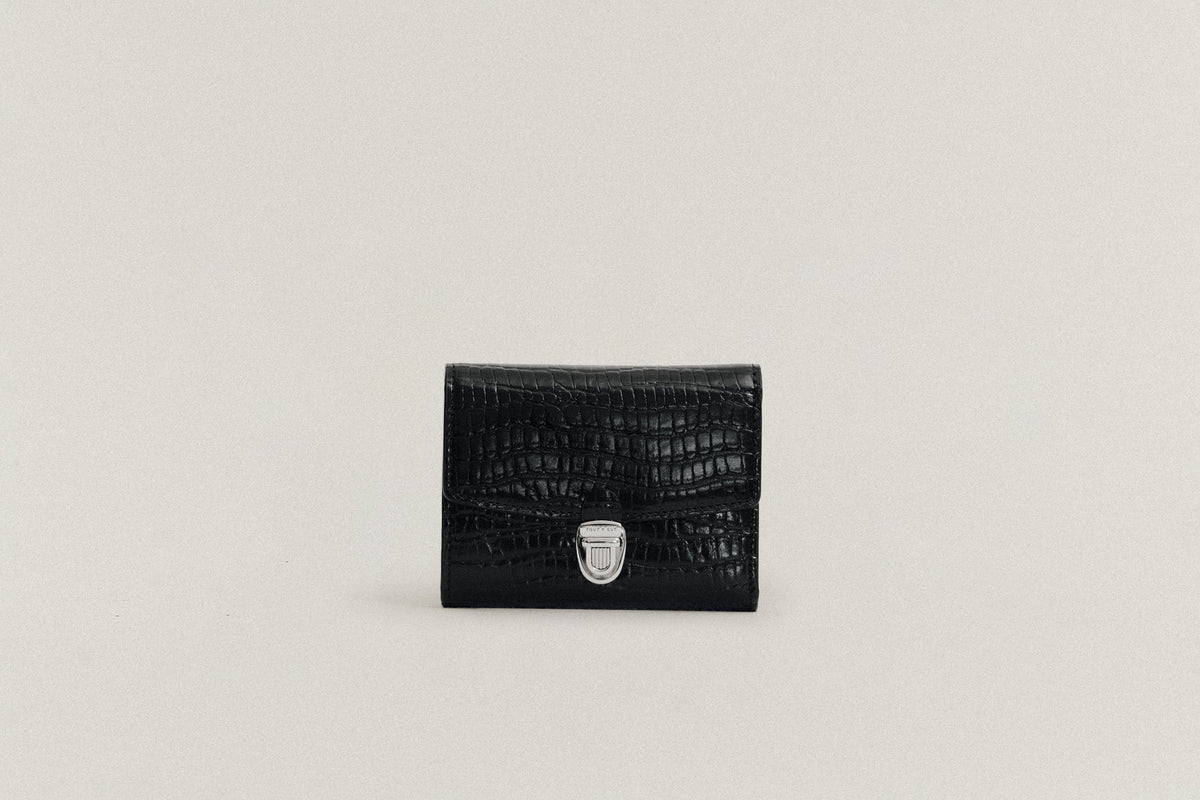 PORTEFEUILLE LOQUET CROCO BLACK