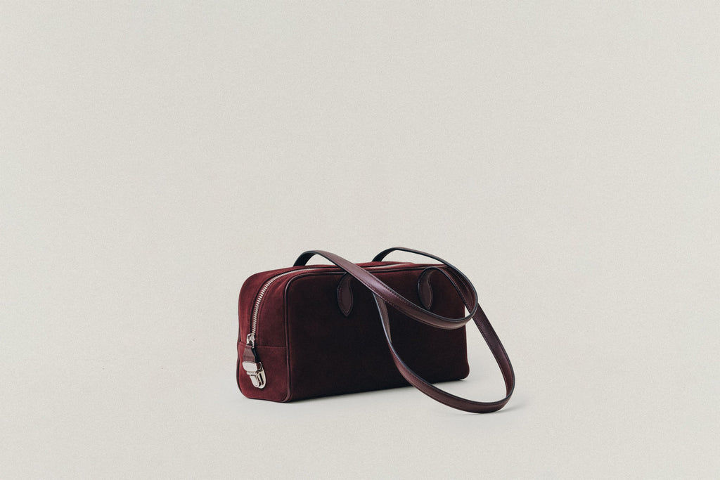 SAC LOQUET SMALL SUEDE BURGUNDY