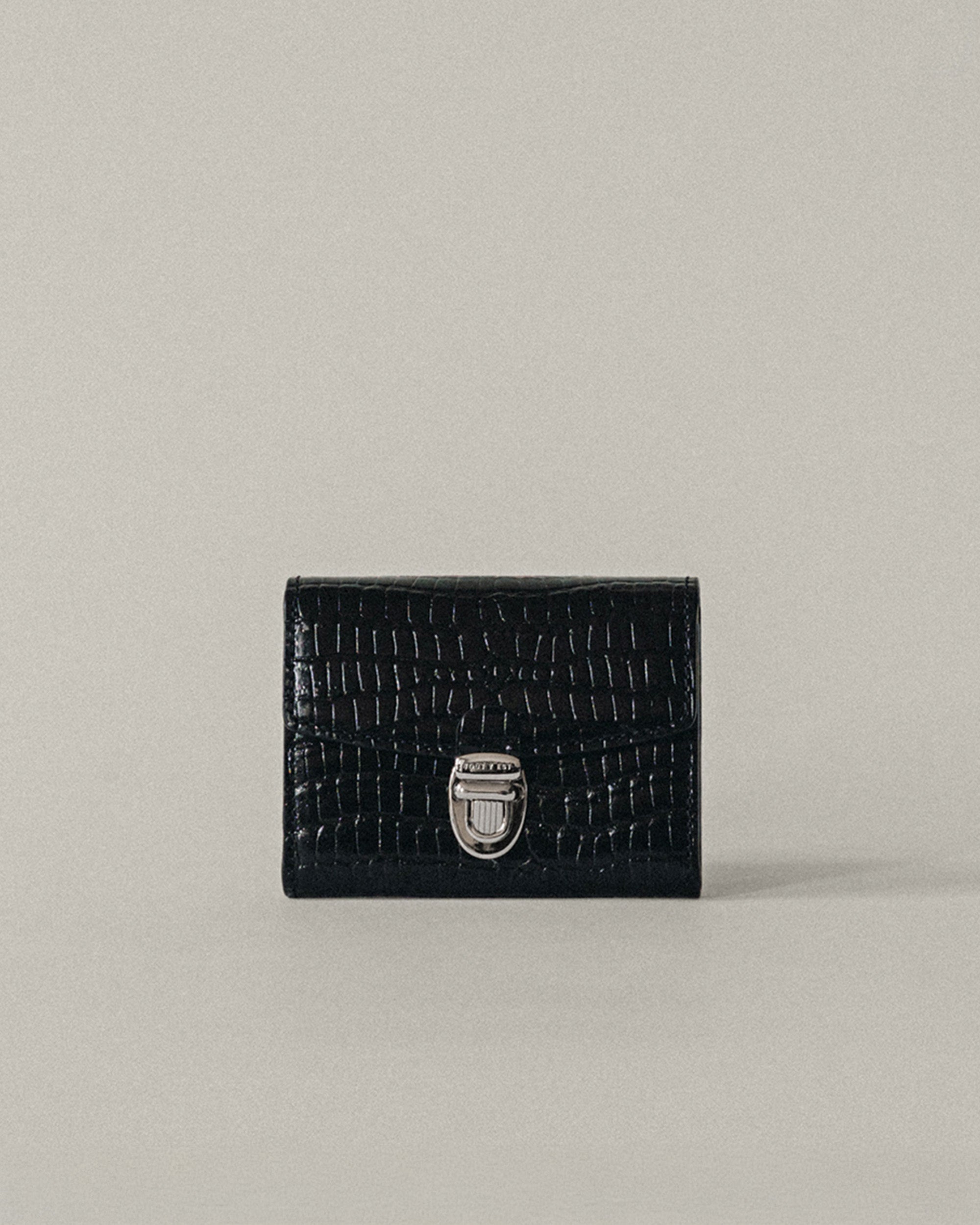 PORTE CARTES LOQUET CROCO BLACK – TOUT Y EST JP