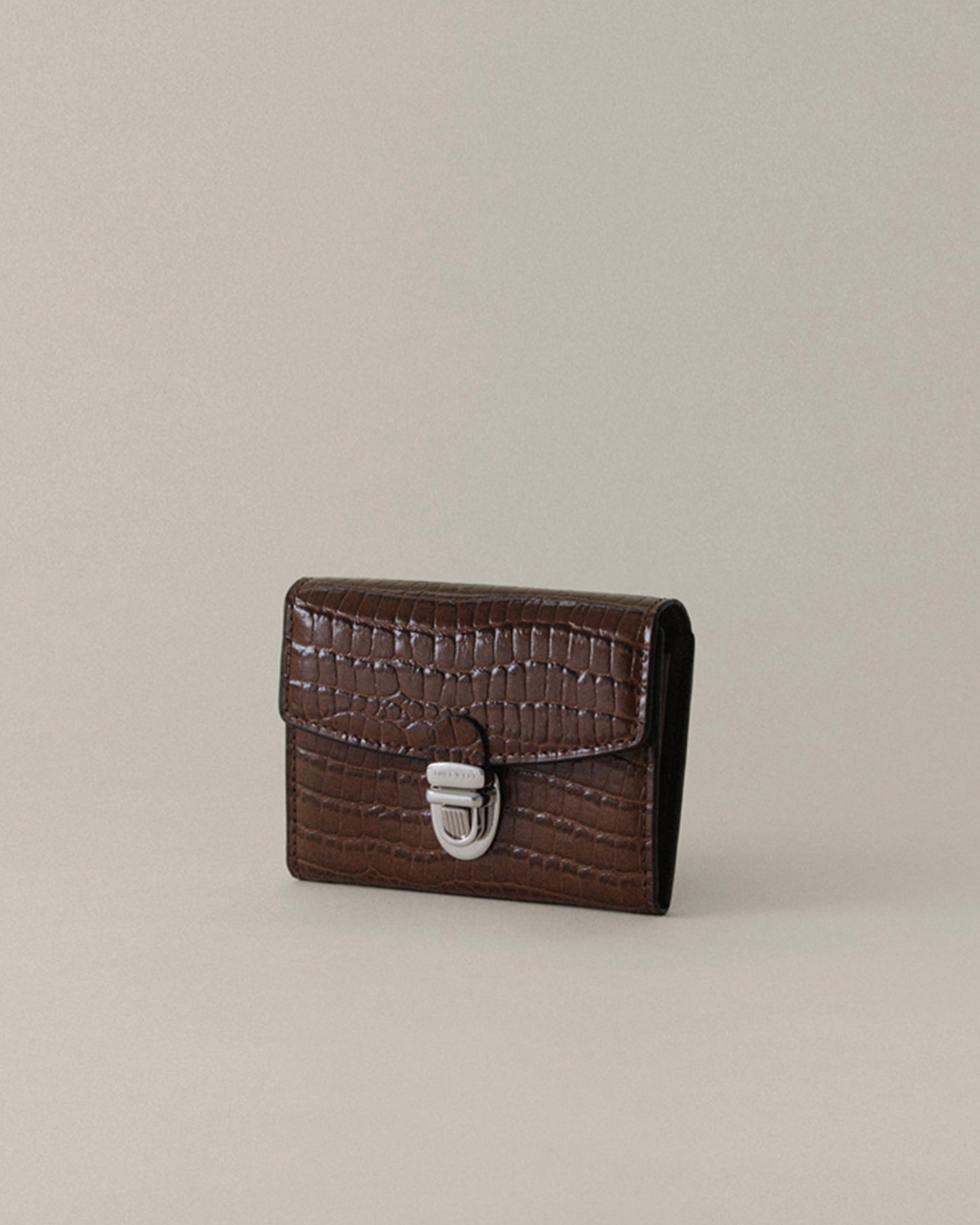 PORTE CARTES LOQUET CROCO BROWN