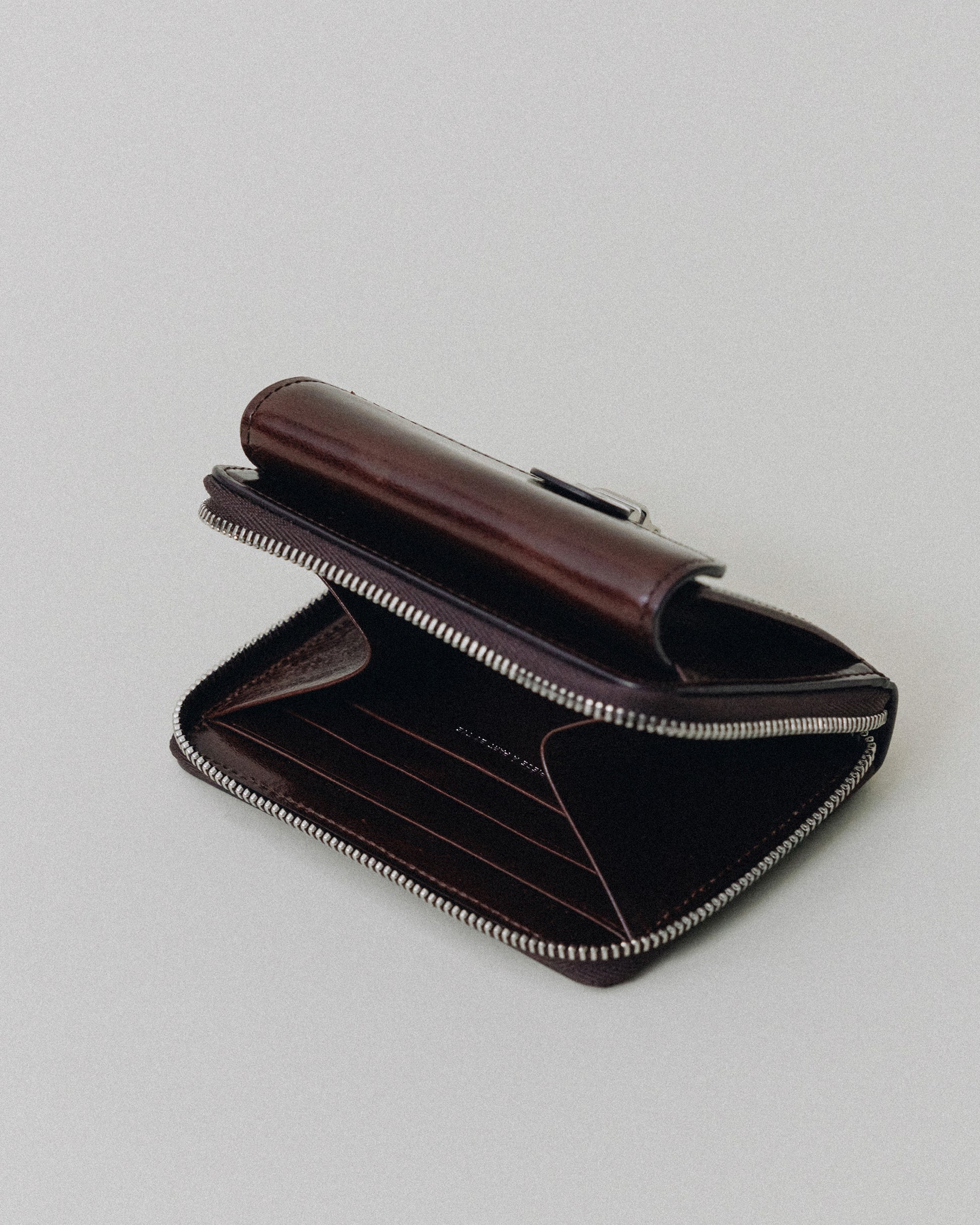 PORTE CARTES LOQUET ZIPPÉ BROWN