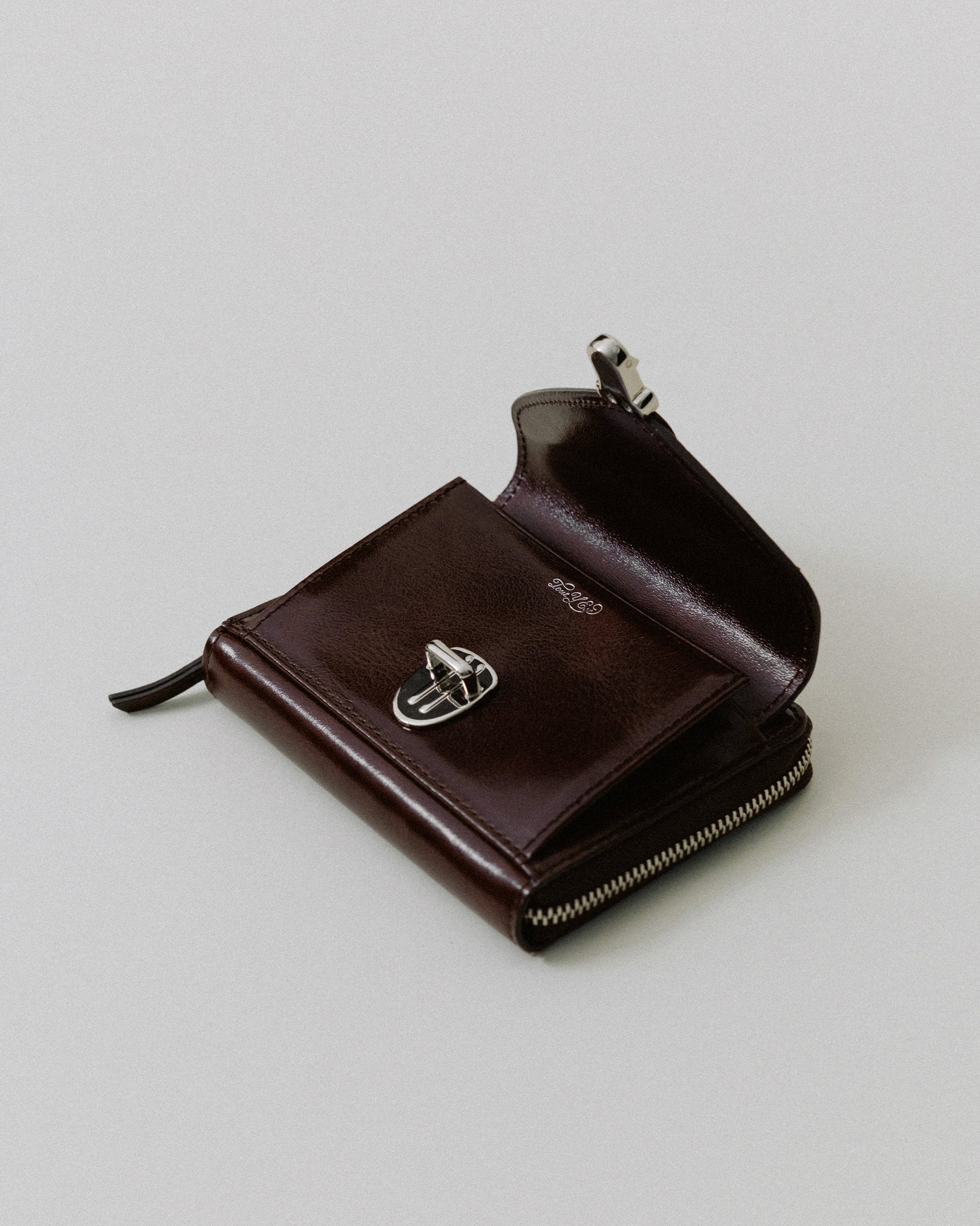 PORTE CARTES LOQUET ZIPPÉ BROWN
