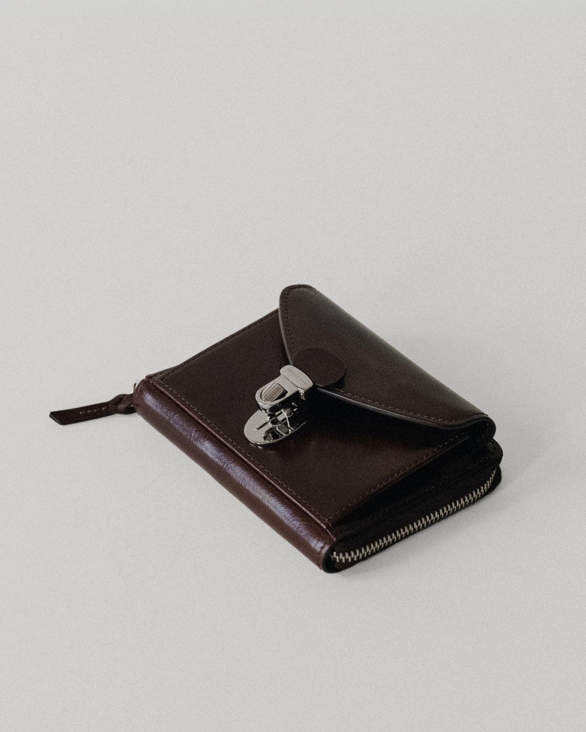 PORTE CARTES LOQUET ZIPPÉ BROWN