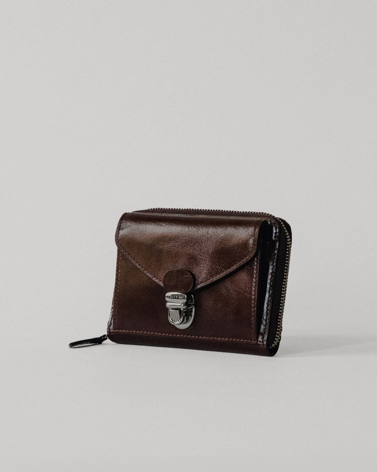 PORTE CARTES LOQUET ZIPPÉ BROWN