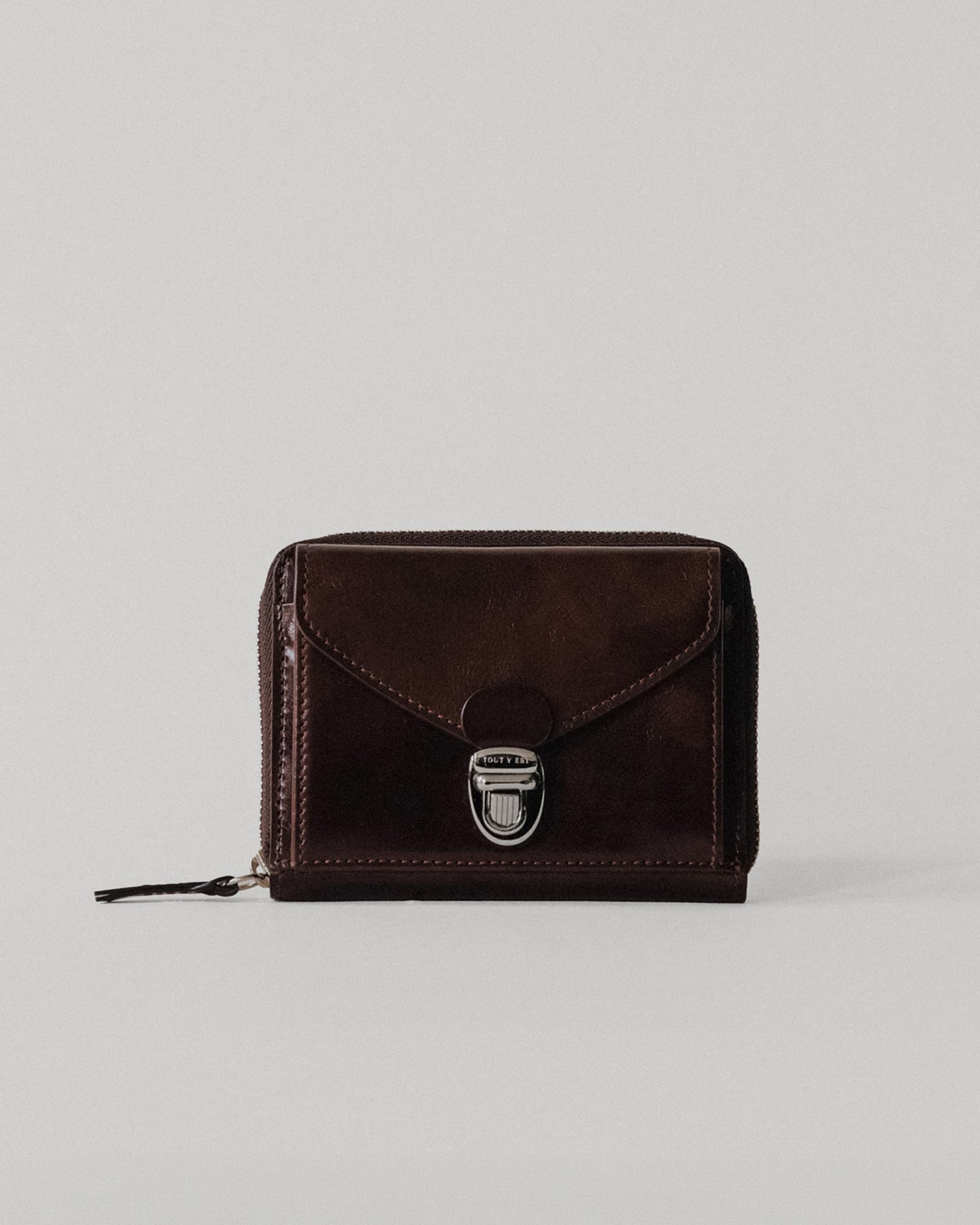 PORTE CARTES LOQUET ZIPPÉ BROWN