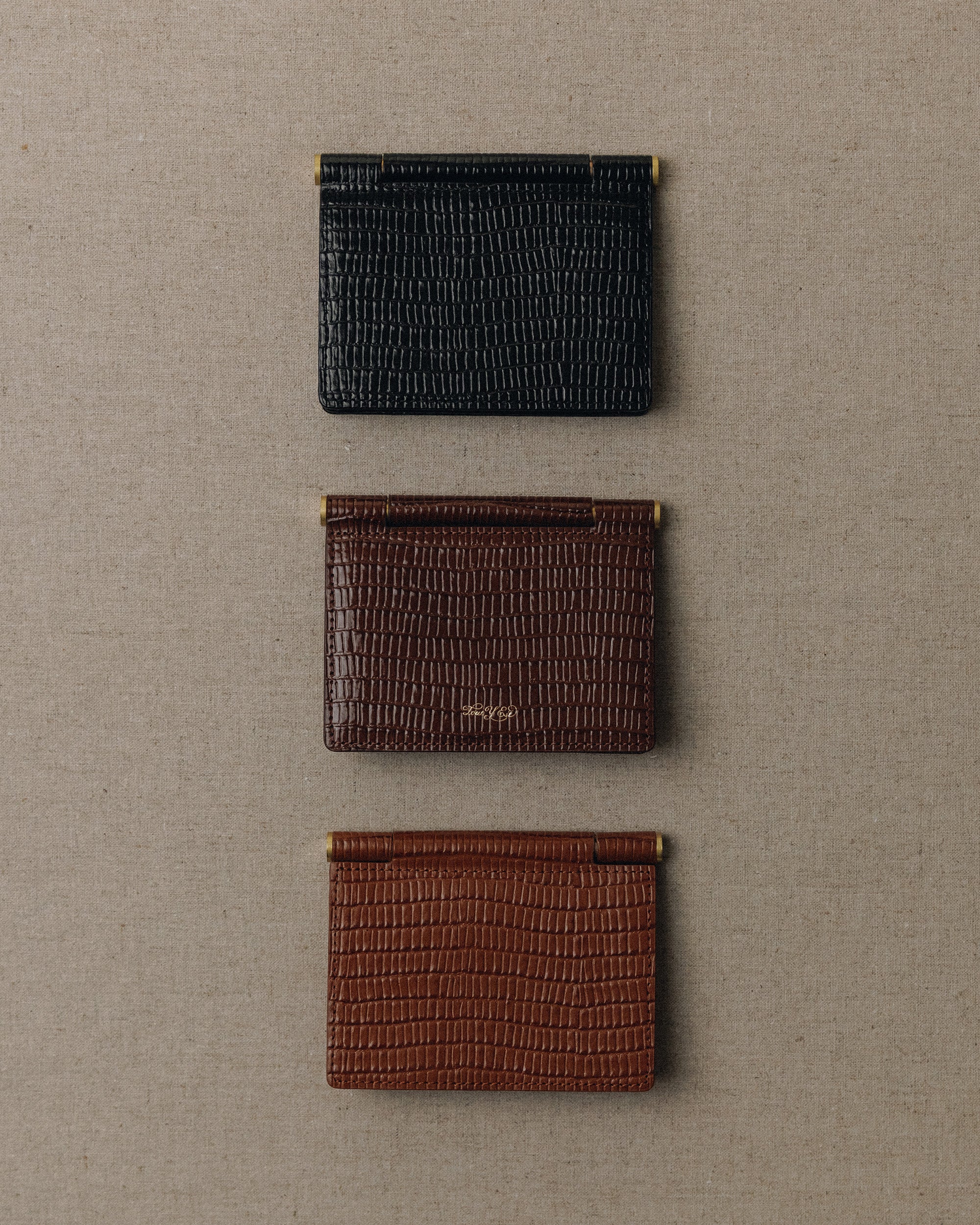 PORTE CARTES DE VISITE PAUMELLE LIZARD BROWN – TOUT Y EST JP