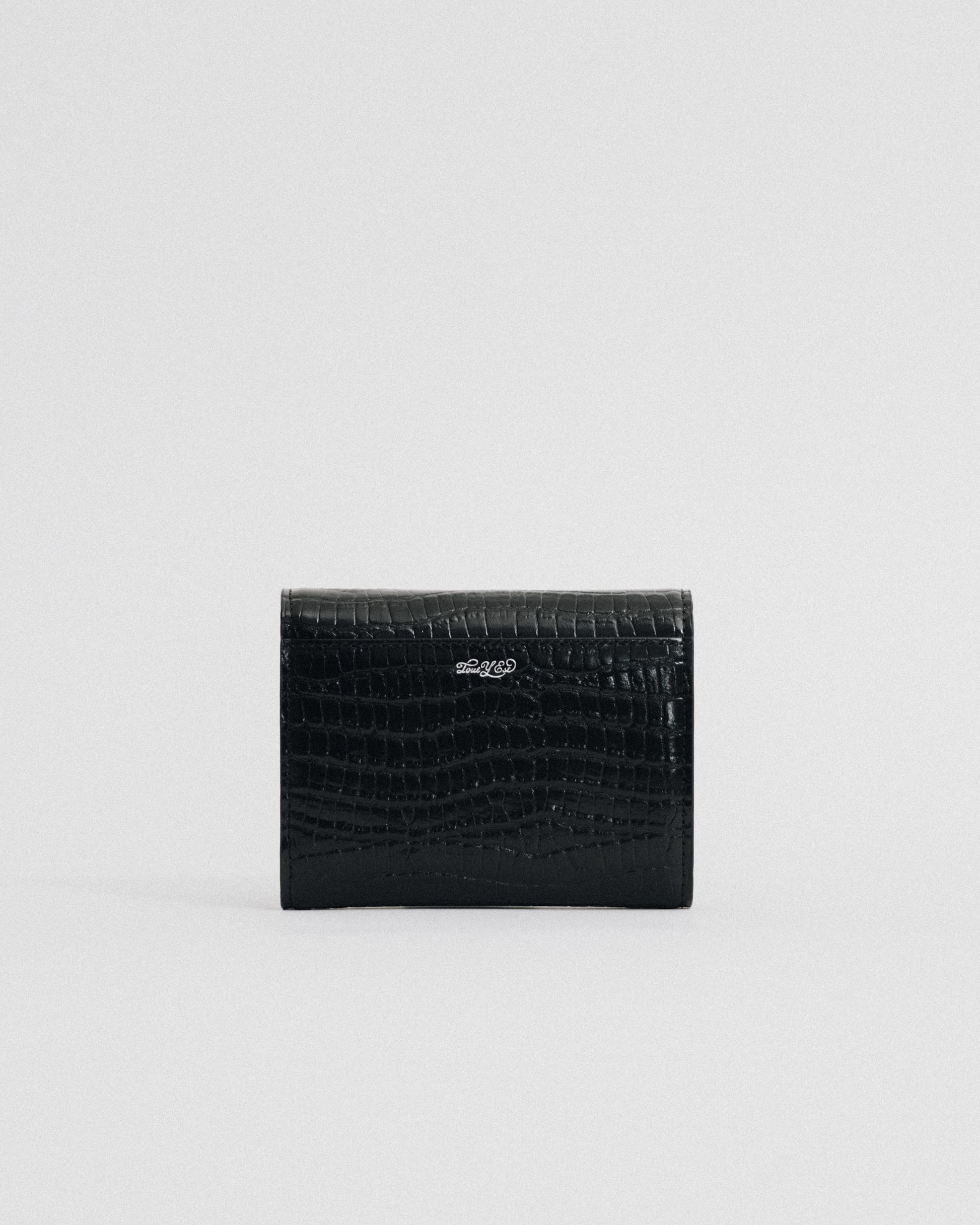 PORTEFEUILLE SNAP CROCO BLACK