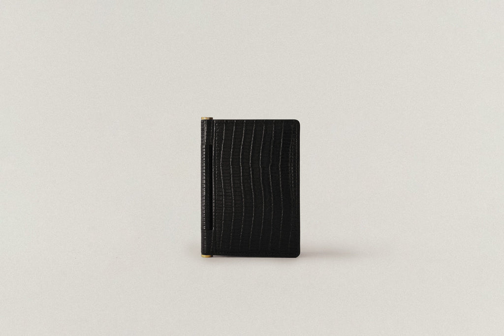 PORTE CARTES PAUMELLE LIZARD BLACK