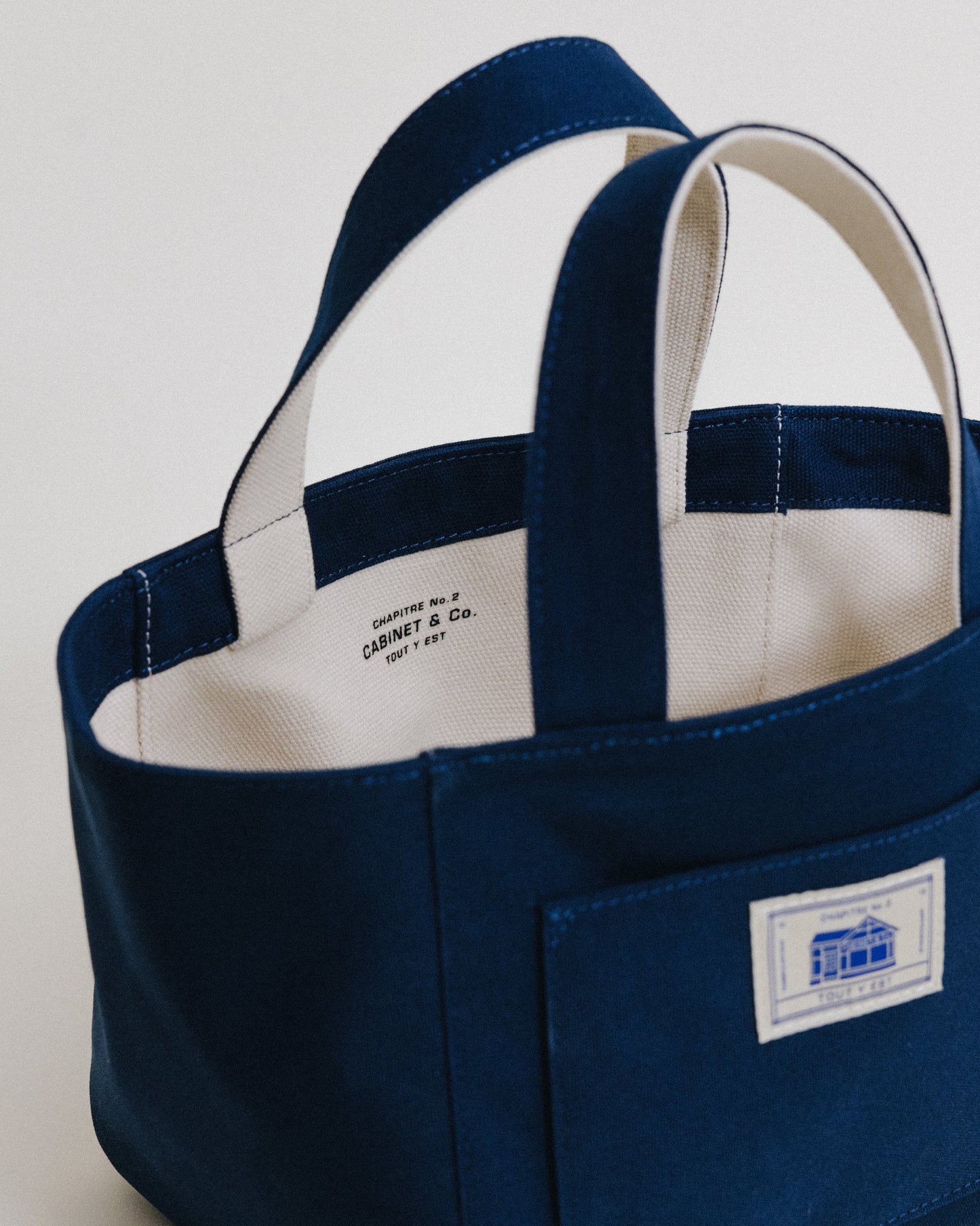 CABINET&CO. TOTE SMALL NAVY
