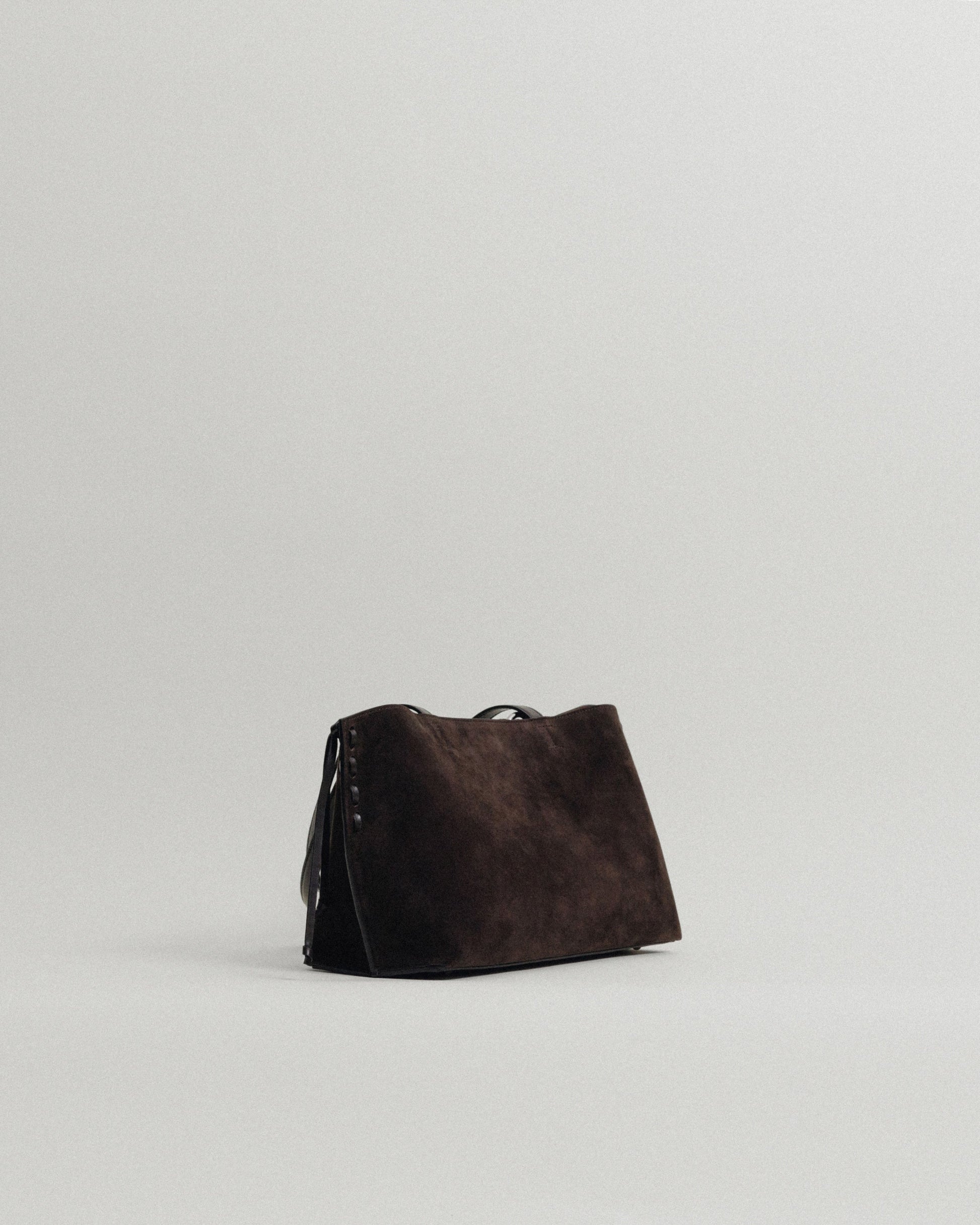 SAC TRESSÉ SMALL SUEDE BROWN