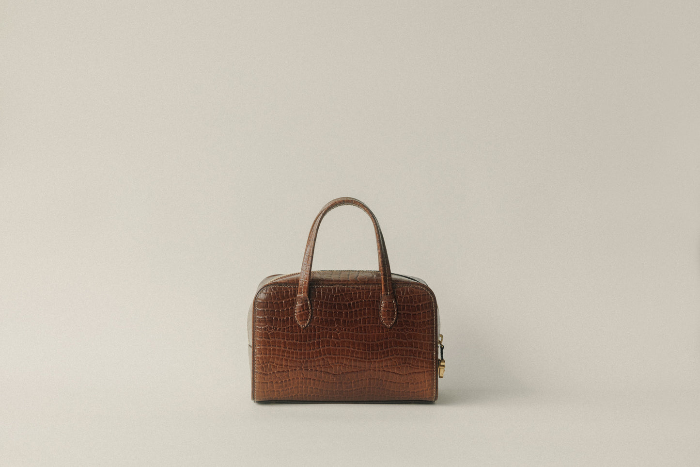 SAC LOQUET MINI CROCO BROWN