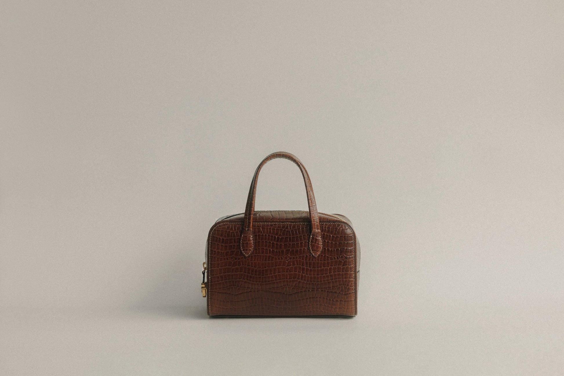 SAC LOQUET MINI CROCO BROWN