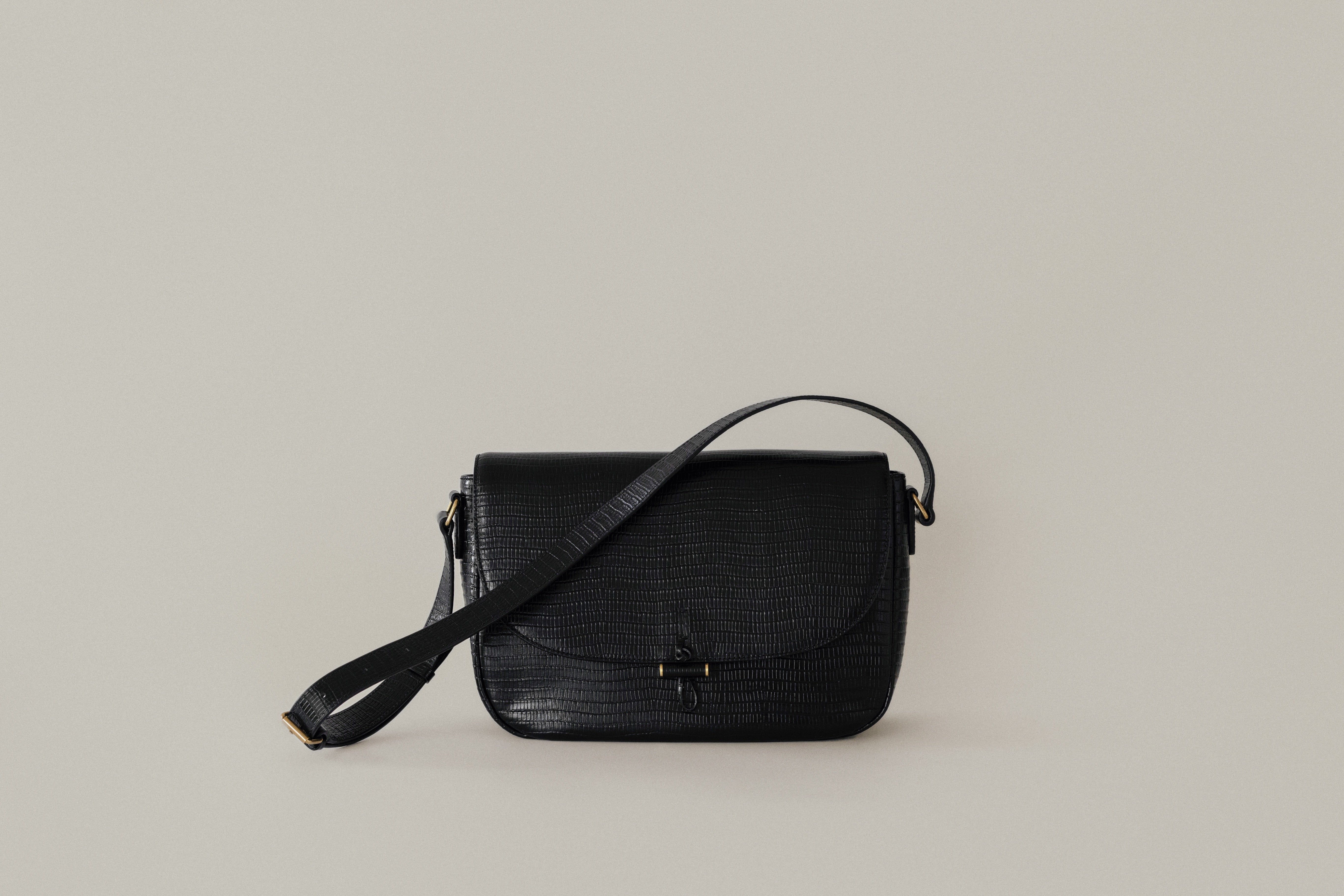 SAC CABILLOT SMALL LIZARD BLACK