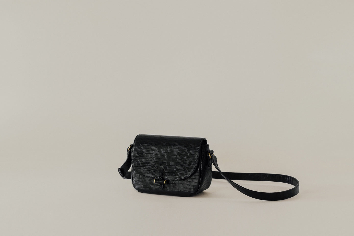 SAC CABILLOT MINI LIZARD BLACK