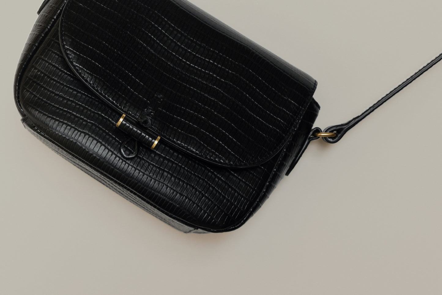 SAC CABILLOT MINI LIZARD BLACK