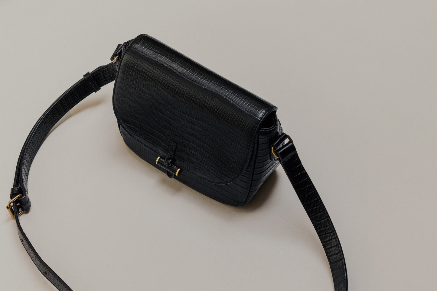 SAC CABILLOT MINI LIZARD BLACK