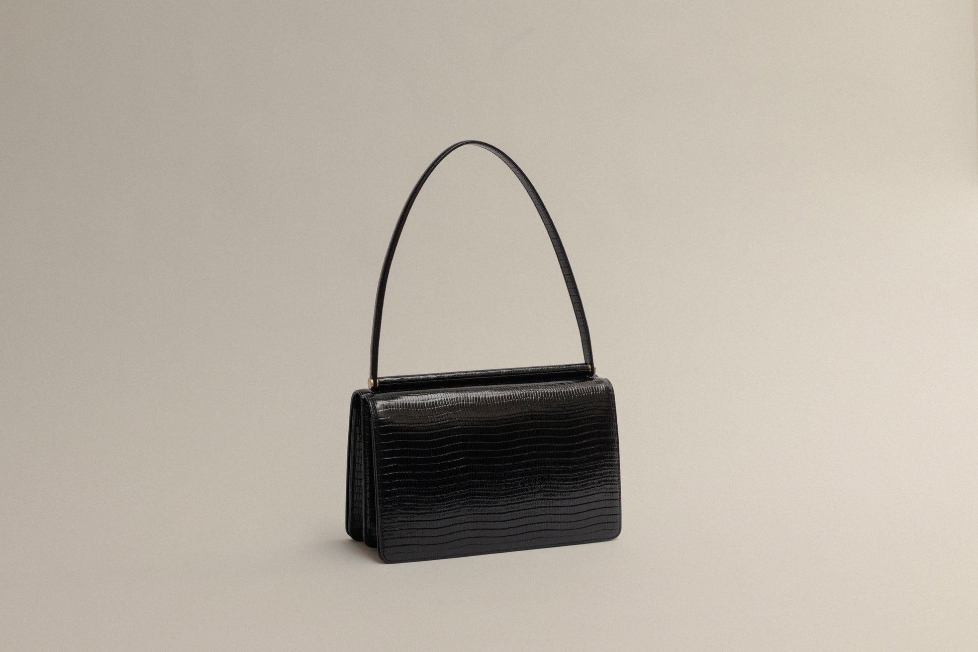 SAC PAUMELLE LIZARD BLACK