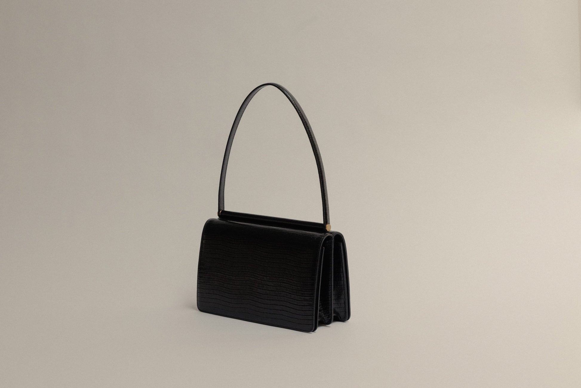 SAC PAUMELLE LIZARD BLACK