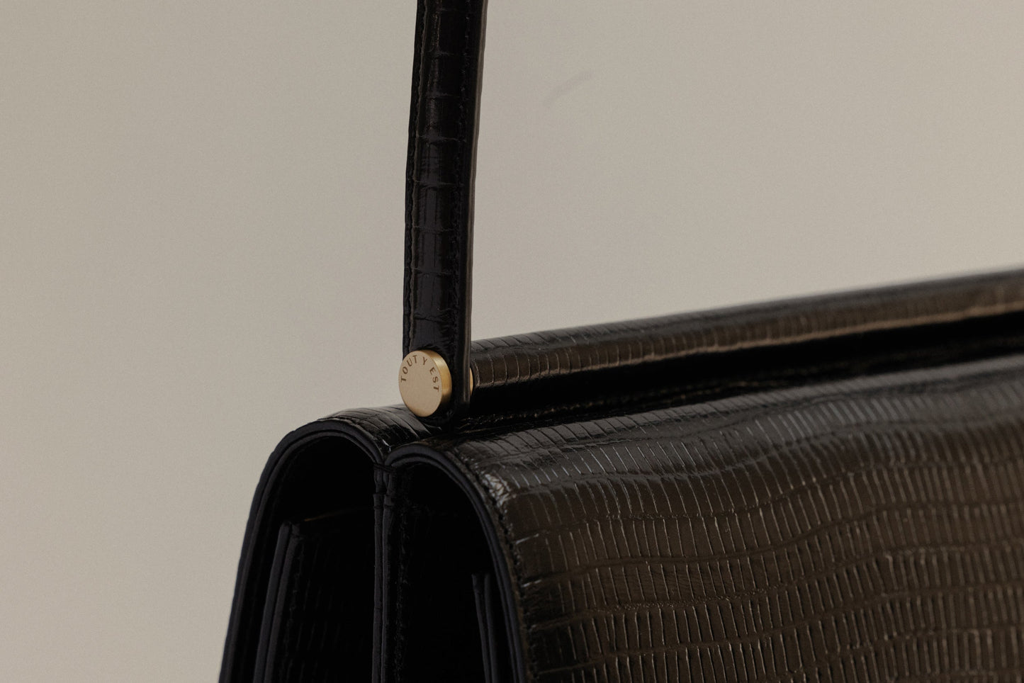 SAC PAUMELLE LIZARD BLACK