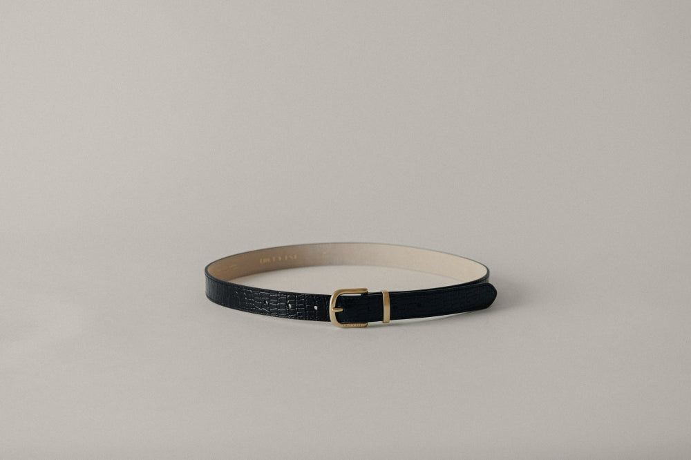 CEINTURE SABOT CROCO BLACK