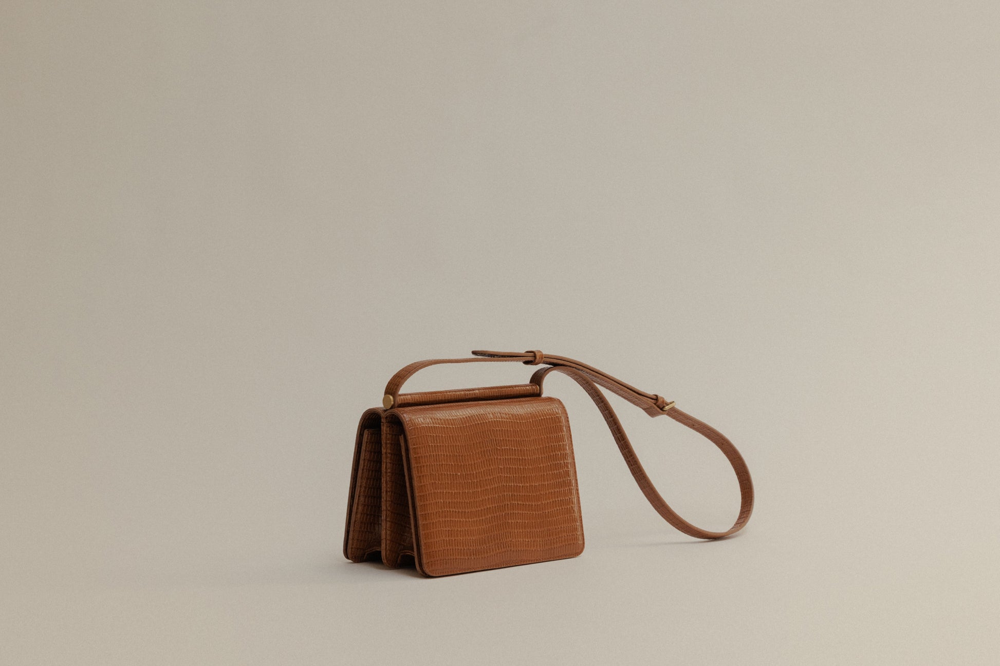 SAC PAUMELLE MINI LIZARD BROWN