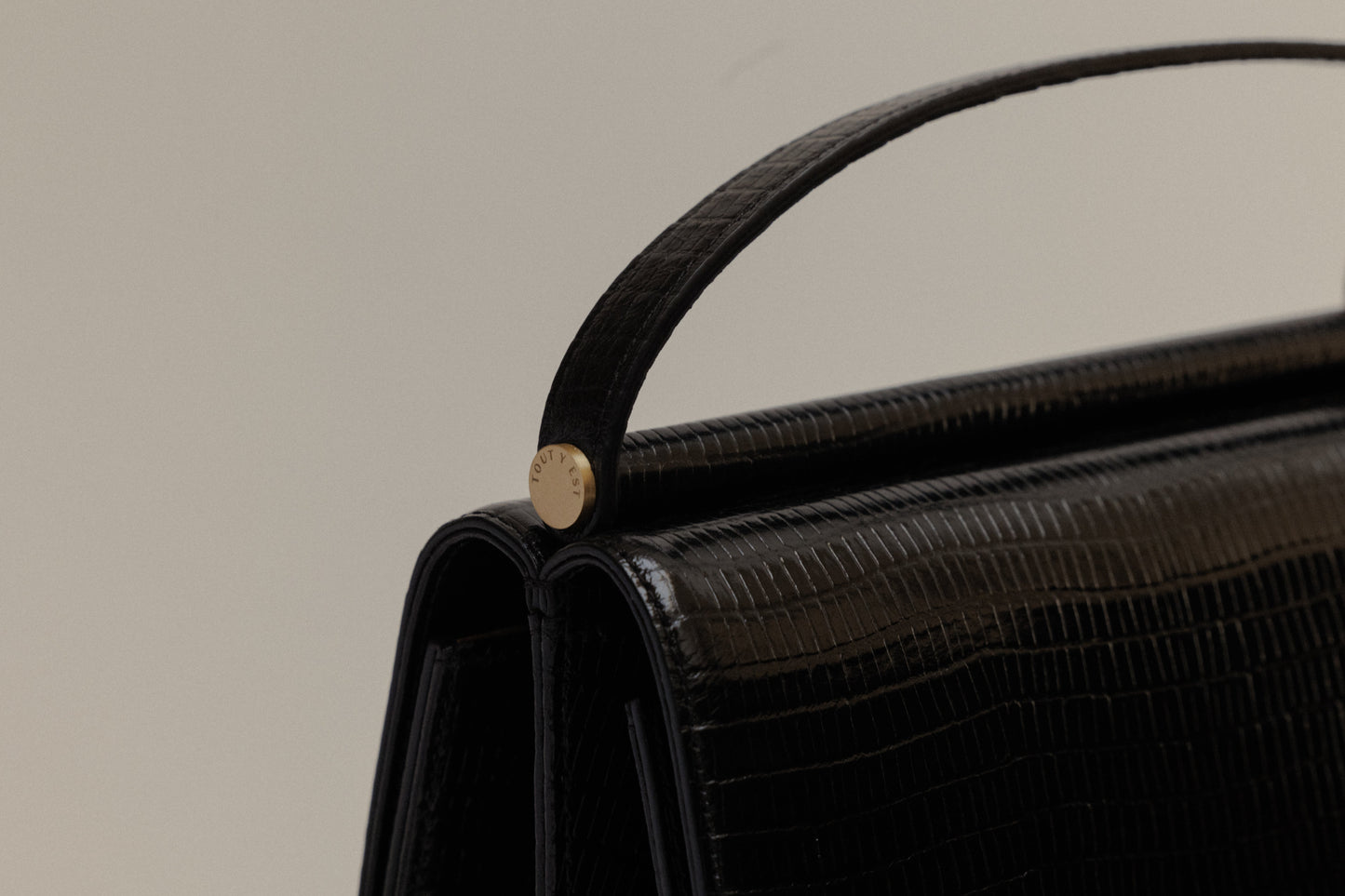 SAC PAUMELLE MINI LIZARD BLACK